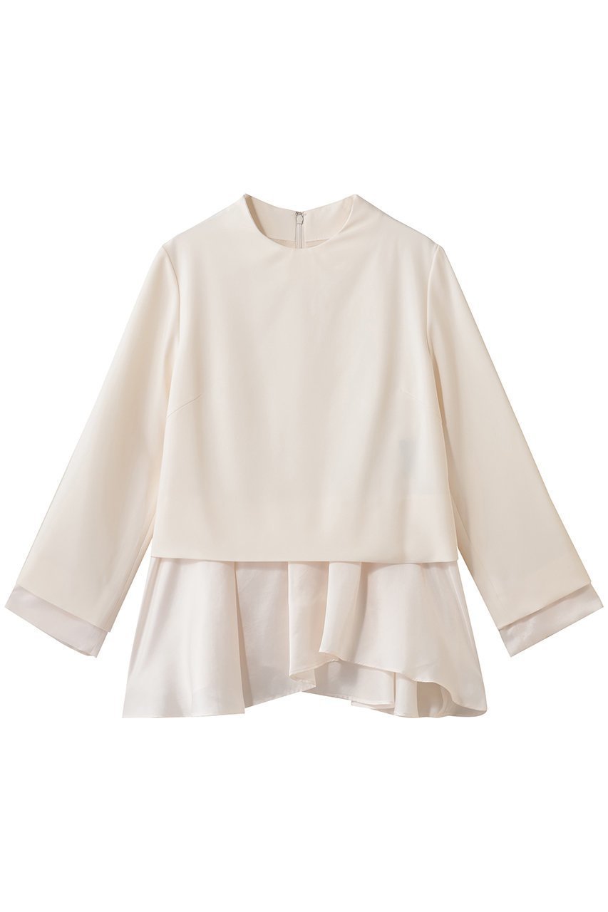 【ランバン オン ブルー/LANVIN en Bleu】のトリアセテートコンビブラウス インテリア・キッズ・メンズ・レディースファッション・服の通販 founy(ファニー) 　ファッション　Fashion　レディースファッション　Fashion for Women　トップス・カットソー　Cut & Sew Tops　シャツ・ブラウス・オフィスカジュアル　Elegant Blouses & Button-Ups　2026年　2026　コンビ　Combo, Combination Style　スリーブ　Sleeve, Long Sleeve / Short Sleeve　ロング　Long, Long-Length　夏　Summer　春　Spring　S/S・春夏　SS, Spring/Summer, Warm Season　オフ|ID: prp329100004781843 ipo3291000000034695056