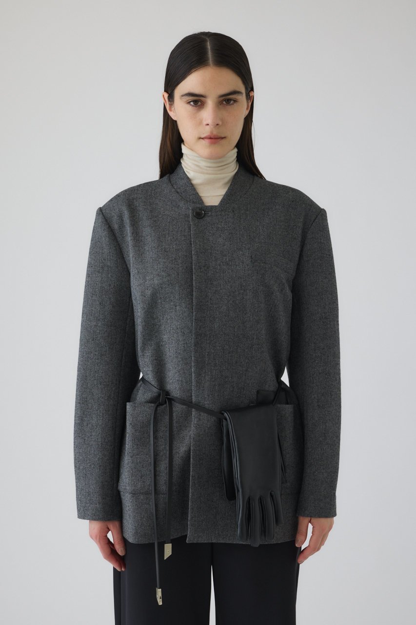 【リムアーク/RIM.ARK】のMetal belt box jacket/ジャケット インテリア・キッズ・メンズ・レディースファッション・服の通販 founy(ファニー) ファッション Fashion レディースファッション Fashion for Women アウター Coat / Outerwear Collection レディースジャケット・軽アウター Jackets 2026年 2026 ジャケット Jacket, Outerwear ツイード Twill, Twill Weave デニム Denim, Jeans Material ポケット Pocket, Pocket Detail マニッシュ Mannish, Boyish メタル Metal, Metal Parts 夏 Summer 春 Spring S/S・春夏 SS, Spring/Summer, Warm Season グレー|ID: prp329100004782557 ipo3291000000036087276