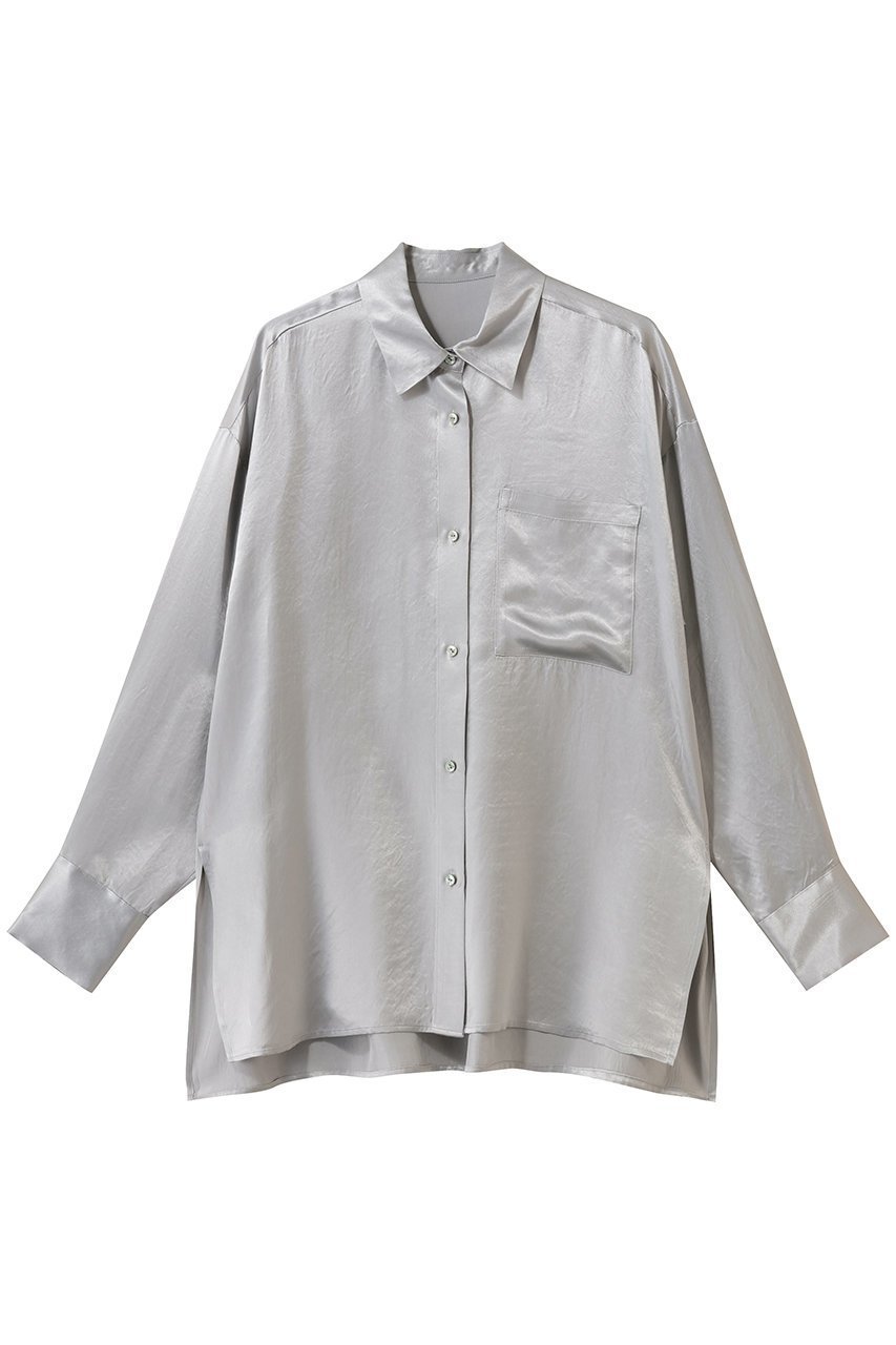 【アンクレイヴ/uncrave】のアセテートヴィンテージサテン ミドルシャツ インテリア・キッズ・メンズ・レディースファッション・服の通販 founy(ファニー) ファッション Fashion レディースファッション Fashion for Women トップス・カットソー Cut & Sew Tops シャツ・ブラウス・オフィスカジュアル Elegant Blouses & Button-Ups スリーブ Sleeve, Long Sleeve / Short Sleeve セットアップ Set-Up, Coordinated Outfit ミドル Middle Length, Mid Height ロング Long, Long-Length ヴィンテージ Vintage Style エレガント 上品 Elegant 吸水 Absorbent, Quick-Dry シルバー|ID: prp329100004782558 ipo3291000000035826786