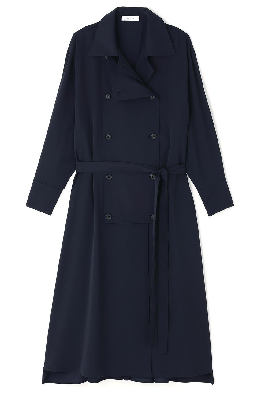 【アドーア/ADORE】のドビークロスワンピース インテリア・キッズ・メンズ・レディースファッション・服の通販 founy(ファニー) 　ファッション　Fashion　レディースファッション　Fashion for Women　ワンピース　Dresses　チュニック　Tunic Tops & Dresses　ストレッチ　Stretch, Stretchy Fabric　チュニック　Tunic, Long Top　トレンチ　Trench, Trench Coat　ドレープ　Drape, Draping Fabric　フレア　Flare, Flared　フロント　Front, Front Design　ヨーク　Yoke, Yoke Design　ロング　Long, Long-Length　ネイビー|ID: prp329100004782571 ipo3291000000035850541