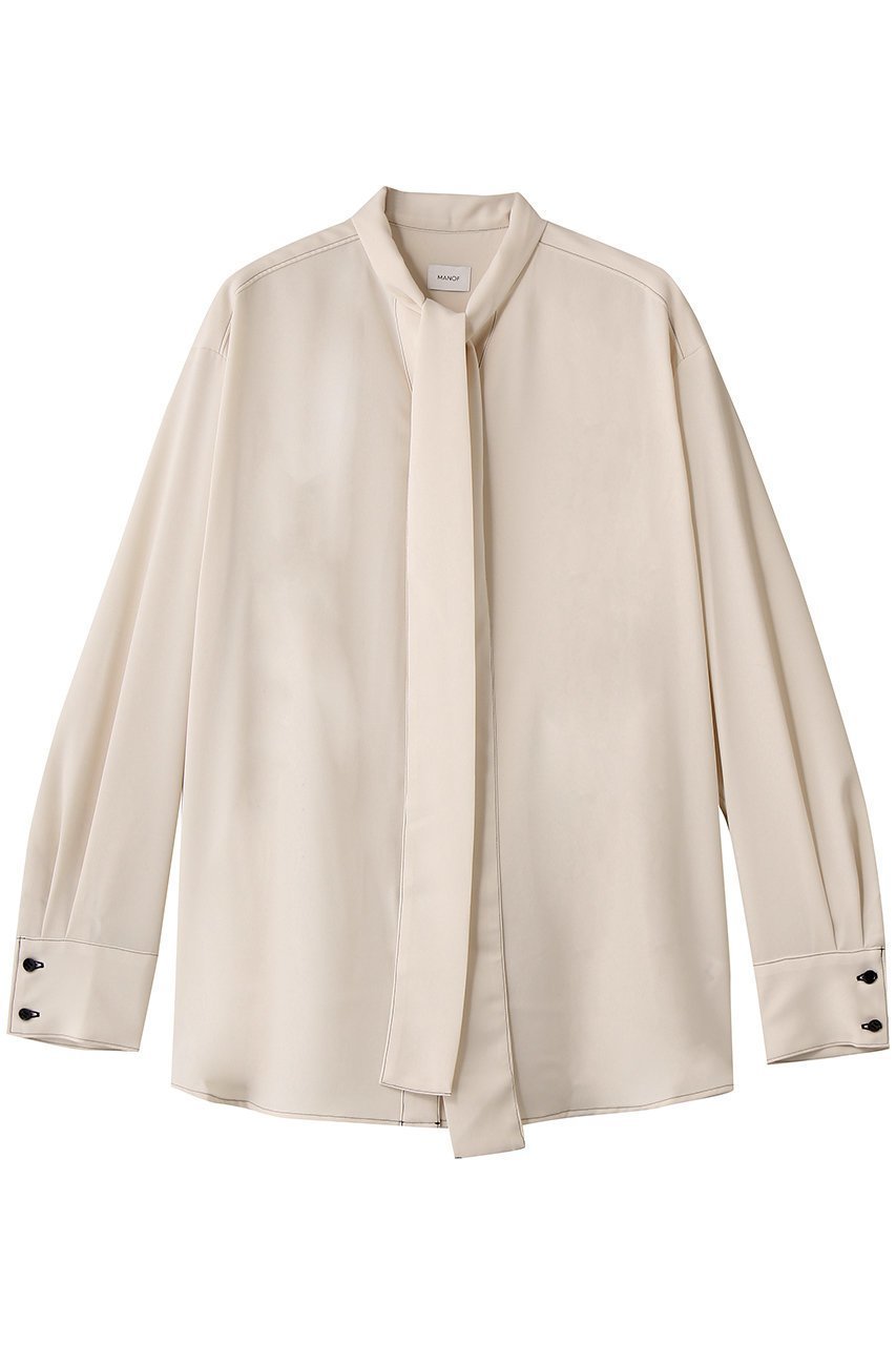 【マノフ/MANOF】のBOWTIE STITCH BLOUSE 人気、トレンドファッション・服の通販 founy(ファニー) 　ファッション　Fashion　レディースファッション　Fashion for Women　トップス・カットソー　Cut & Sew Tops　シャツ・ブラウス・オフィスカジュアル　Elegant Blouses & Button-Ups　クラシカル　Classical, Vintage-Inspired　スリーブ　Sleeve, Long Sleeve / Short Sleeve　デニム　Denim, Jeans Material　マニッシュ　Mannish, Boyish　リボン　Ribbon, Bow　ロング　Long, Long-Length　エレガント 上品　Elegant　新作・新入荷　New Arrivals / New In　 other-1|ID: prp329100004782578 ipo3291000000034705739