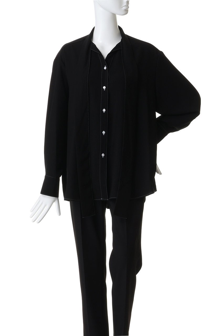 【マノフ/MANOF】のBOWTIE STITCH BLOUSE 人気、トレンドファッション・服の通販 founy(ファニー) 　ファッション　Fashion　レディースファッション　Fashion for Women　トップス・カットソー　Cut & Sew Tops　シャツ・ブラウス・オフィスカジュアル　Elegant Blouses & Button-Ups　クラシカル　Classical, Vintage-Inspired　スリーブ　Sleeve, Long Sleeve / Short Sleeve　デニム　Denim, Jeans Material　マニッシュ　Mannish, Boyish　リボン　Ribbon, Bow　ロング　Long, Long-Length　エレガント 上品　Elegant　other-6|ID: prp329100004782578 ipo3291000000035703678