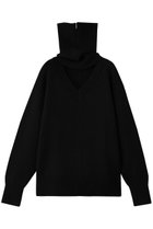 【マノフ/MANOF】のSNOOD SET OVER V NECK KNIT BLACK|ID:prp329100004782579