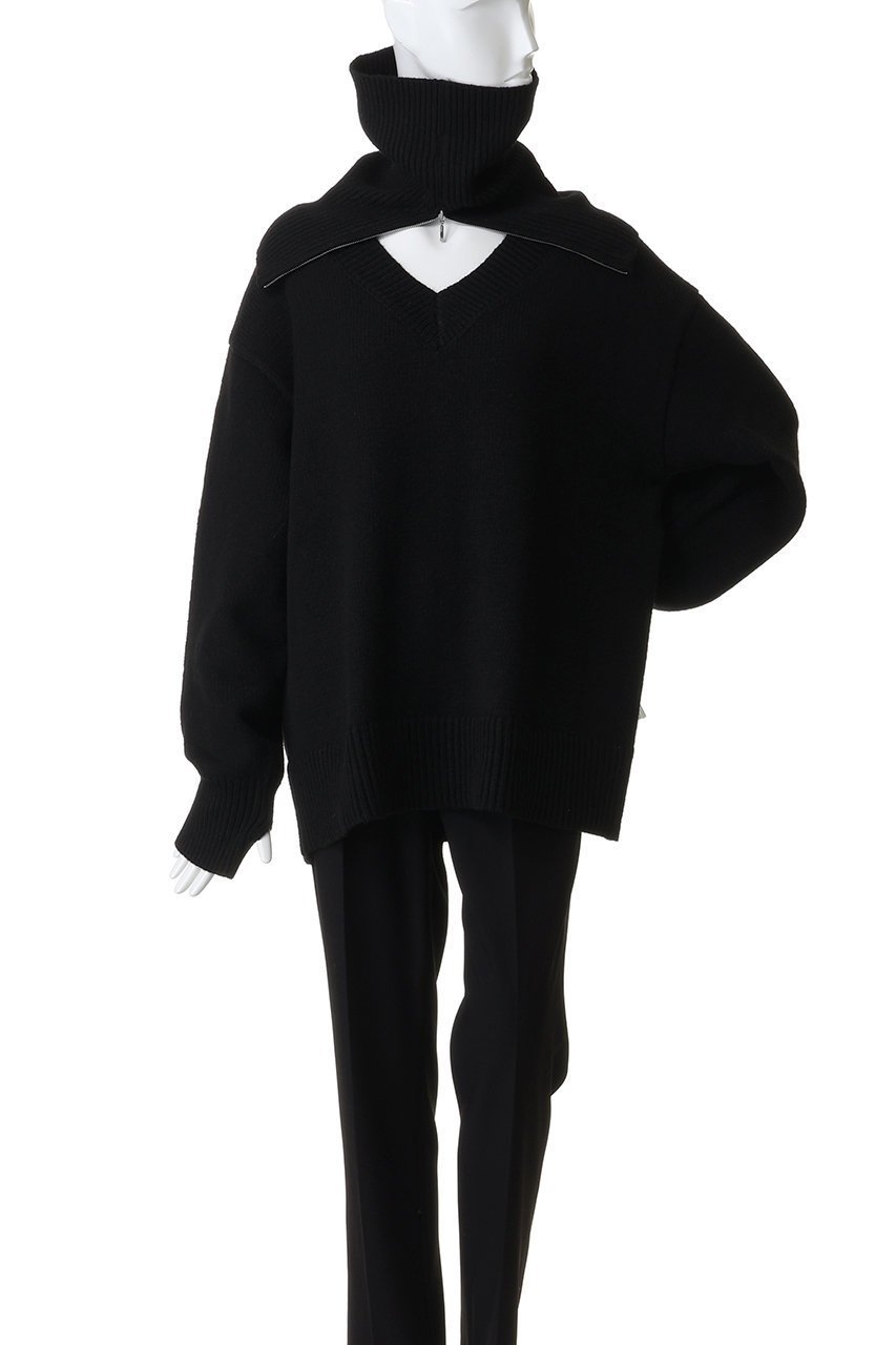 【マノフ/MANOF】のSNOOD SET OVER V NECK KNIT 人気、トレンドファッション・服の通販 founy(ファニー) 　ファッション　Fashion　レディースファッション　Fashion for Women　トップス・カットソー　Cut & Sew Tops　ニット　Knit Tops & Sweaters　カジュアルプルオーバー・ニットトップス　Pullovers & Knit Tops / Casual Pullovers　ジップ　Zip, Zipper　スヌード　Snood, Infinity Scarf　リラックス　Relax, Relaxed Fit　other-7|ID: prp329100004782579 ipo3291000000036087305