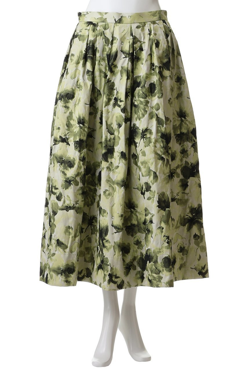 【エブール/ebure】のフラワータフタ ベルテッドスカート 人気、トレンドファッション・服の通販 founy(ファニー) 　ファッション　Fashion　レディースファッション　Fashion for Women　スカート　Skirts　2026年　2026　おすすめ　Recommended / Our Picks　イエロー　Yellow　コルセット　Corset, Bustier　シェイプ　Shape, Slim Fit　タフタ　Taffeta, Structured Fabric　フラワー　Flower, Floral　プリント　Print, Printed Pattern　夏　Summer　春　Spring　S/S・春夏　SS, Spring/Summer, Warm Season　other-6|ID: prp329100004782595 ipo3291000000035494224