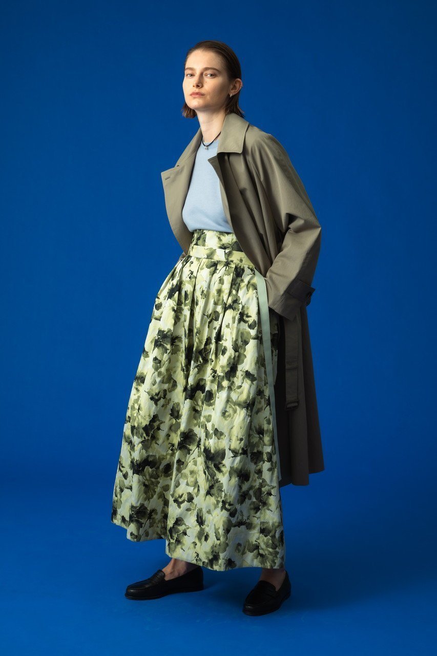 【エブール/ebure】のフラワータフタ ベルテッドスカート 人気、トレンドファッション・服の通販 founy(ファニー) 　ファッション　Fashion　レディースファッション　Fashion for Women　スカート　Skirts　2026年　2026　おすすめ　Recommended / Our Picks　イエロー　Yellow　コルセット　Corset, Bustier　シェイプ　Shape, Slim Fit　タフタ　Taffeta, Structured Fabric　フラワー　Flower, Floral　プリント　Print, Printed Pattern　夏　Summer　春　Spring　S/S・春夏　SS, Spring/Summer, Warm Season　other-7|ID: prp329100004782595 ipo3291000000035494225