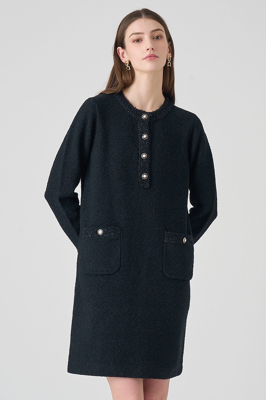 【アナイ/ANAYI】のブークレラメツイードボクシー ワンピース 人気、トレンドファッション・服の通販 founy(ファニー) 　ファッション　Fashion　レディースファッション　Fashion for Women　ワンピース　Dresses　チュニック　Tunic Tops & Dresses　2026年　2026　チュニック　Tunic, Long Top　フロント　Front, Front Design　ボックス　Boxy, Box Shape　ポケット　Pocket, Pocket Detail　リュクス　Luxury, Elegant, High-End, Chic　ロング　Long, Long-Length　夏　Summer　春　Spring　S/S・春夏　SS, Spring/Summer, Warm Season　other-7|ID: prp329100004782617 ipo3291000000034766372