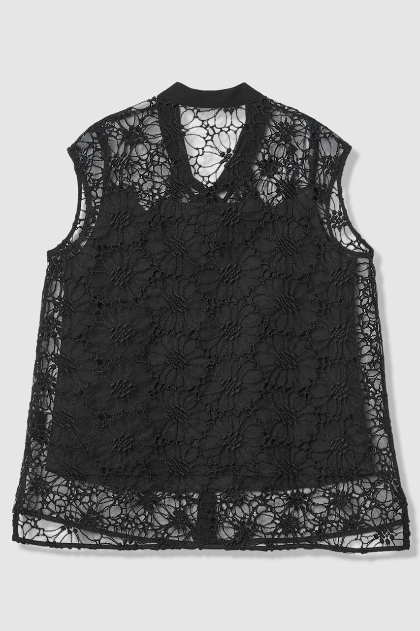 【アナイ/ANAYI】のフラワー刺繍ボウブラウス 人気、トレンドファッション・服の通販 founy(ファニー) 　ファッション　Fashion　レディースファッション　Fashion for Women　トップス・カットソー　Cut & Sew Tops　キャミソール&ノースリーブ　Camisoles & Sleeveless Tops　シャツ・ブラウス・オフィスカジュアル　Elegant Blouses & Button-Ups　2026年　2026　キャミソール　Camisole, Spaghetti Strap Top　ノースリーブ　Sleeveless, No-Sleeve　フラワー　Flower, Floral　ミックス　Mix, Mixed Style　モチーフ　Motif, Design Theme　レース　Lace, Lace Fabric　エレガント 上品　Elegant　夏　Summer　春　Spring　S/S・春夏　SS, Spring/Summer, Warm Season　other-2|ID: prp329100004782622 ipo3291000000034706054