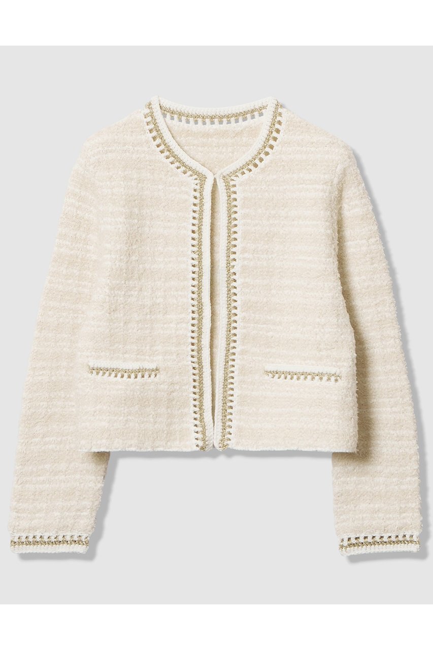 【アナイ/ANAYI】のノットツイードエジング カーディガン インテリア・キッズ・メンズ・レディースファッション・服の通販 founy(ファニー) 　ファッション　Fashion　レディースファッション　Fashion for Women　トップス・カットソー　Cut & Sew Tops　ニット　Knit Tops & Sweaters　カーディガン・羽織り　Layered Style Cardigans　2026年　2026　カーディガン　Cardigan, Knitwear　ジャケット　Jacket, Outerwear　スプリング　Spring, Spring Collection　ツイード　Twill, Twill Weave　フロント　Front, Front Design　夏　Summer　春　Spring　S/S・春夏　SS, Spring/Summer, Warm Season　ベージュ|ID: prp329100004782623 ipo3291000000035861379