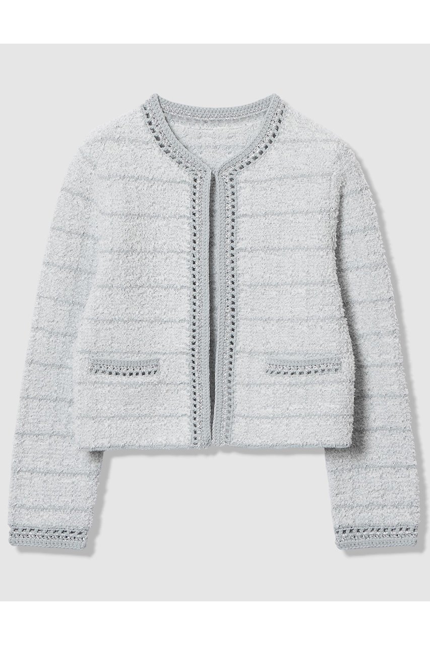 【アナイ/ANAYI】のノットツイードエジング カーディガン インテリア・キッズ・メンズ・レディースファッション・服の通販 founy(ファニー) 　ファッション　Fashion　レディースファッション　Fashion for Women　トップス・カットソー　Cut & Sew Tops　ニット　Knit Tops & Sweaters　カーディガン・羽織り　Layered Style Cardigans　2026年　2026　カーディガン　Cardigan, Knitwear　ジャケット　Jacket, Outerwear　スプリング　Spring, Spring Collection　ツイード　Twill, Twill Weave　フロント　Front, Front Design　夏　Summer　春　Spring　S/S・春夏　SS, Spring/Summer, Warm Season　ライトグレー|ID: prp329100004782623 ipo3291000000035861380