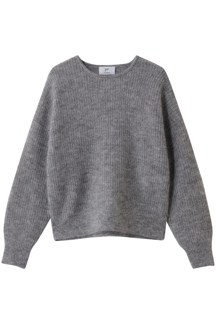 【プルミエ アロンディスモン/1er Arrondissement】のウールモヘア畦ニットプルオーバー インテリア・キッズ・メンズ・レディースファッション・服の通販 founy(ファニー) 　ファッション　Fashion　レディースファッション　Fashion for Women　トップス・カットソー　Cut & Sew Tops　ニット　Knit Tops & Sweaters　カジュアルプルオーバー・ニットトップス　Pullovers & Knit Tops / Casual Pullovers　2026年　2026　なめらか　Smooth, Silky Texture　シルバー　Silver, Metallic Silver　冬　Winter / This Winter　夏　Summer　春　Spring　S/S・春夏　SS, Spring/Summer, Warm Season　畦　Ribbed Knit　シルバー|ID: prp329100004782625 ipo3291000000034706081