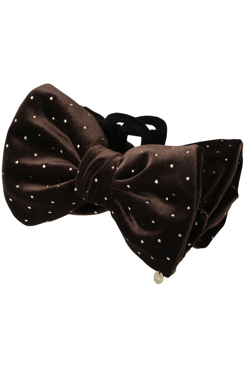 【トレス/TRESSE】のBRIGITTE Dot Ribbon Clip インテリア・キッズ・メンズ・レディースファッション・服の通販 founy(ファニー) 　ファッション　Fashion　レディースファッション　Fashion for Women　シュシュ&ヘアアクセ/ヘアアレンジ　Scrunchies & Hair Accessories　2026年　2026　アクセサリー　Fashion Accessories　エレガント 上品　Elegant　ドット　Polka Dot, Dot Pattern　ハーフ　Half, Half-Length　バランス　Balance, Style Balance　バレッタ　Barrette, Hair Clip　ベルベット　Velvet, Velvety　リボン　Ribbon, Bow　夏　Summer　春　Spring　S/S・春夏　SS, Spring/Summer, Warm Season　ブラウン×ゴールド|ID: prp329100004784111 ipo3291000000035760061