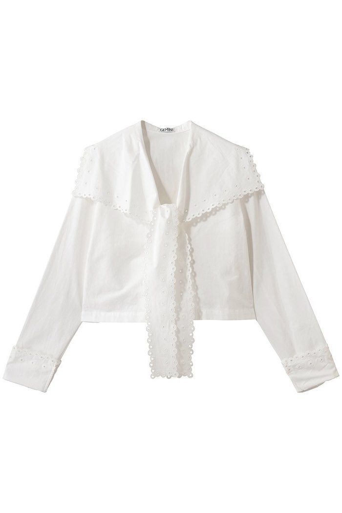 【ウィムガゼット/Whim Gazette】の【GEMINI】スカラップブラウス インテリア・キッズ・メンズ・レディースファッション・服の通販 founy(ファニー) https://founy.com/ ファッション Fashion レディースファッション Fashion for Women トップス・カットソー Cut & Sew Tops シャツ・ブラウス・オフィスカジュアル Elegant Blouses & Button-Ups おすすめ Recommended / Our Picks ジャケット Jacket, Outerwear スカラップ Scallop, Scalloped Edge スリーブ Sleeve, Long Sleeve / Short Sleeve フェミニン Feminine, Girly リネン Linen, Linen Fabric ロング Long, Long-Length エレガント 上品 Elegant 新作・新入荷 New Arrivals / New In |ID: prp329100004784685 ipo3291000000034734982