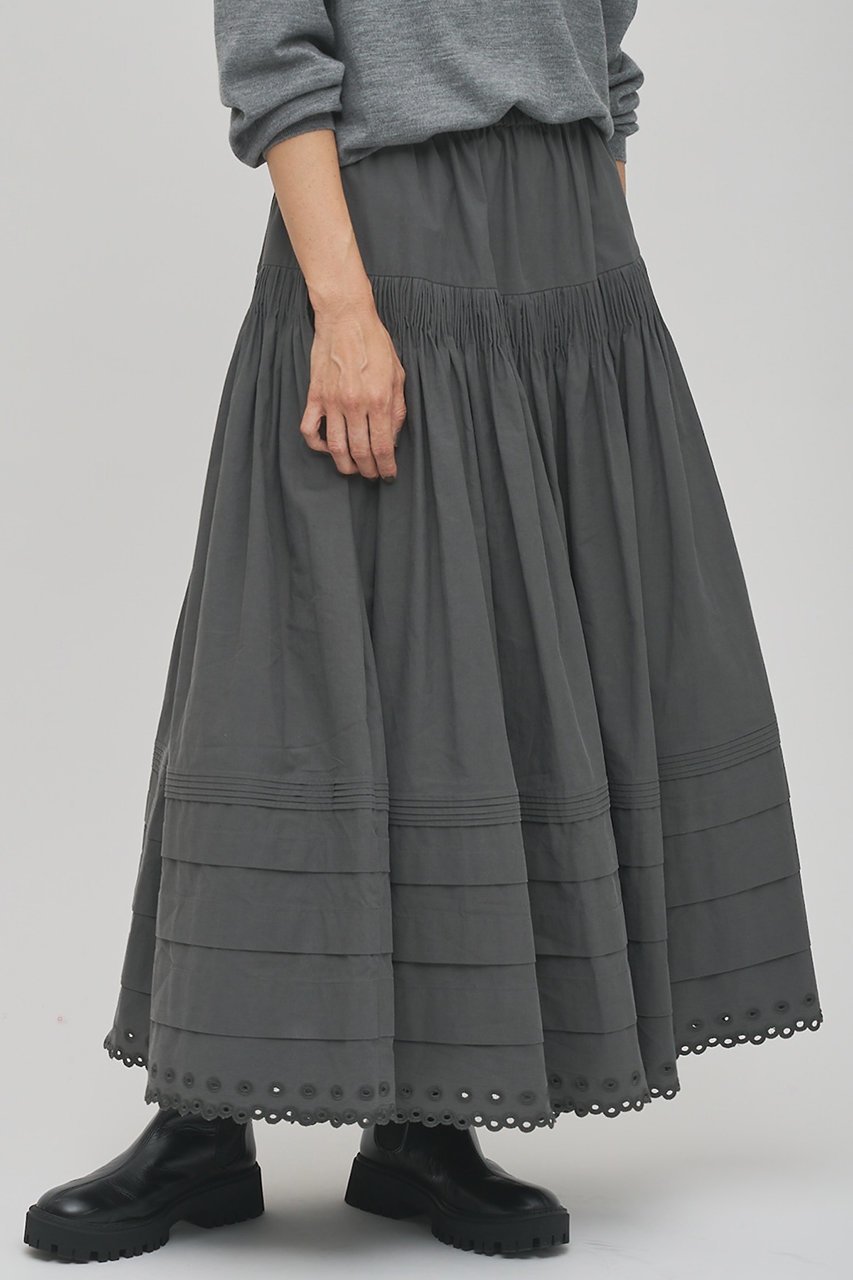 【ウィムガゼット/Whim Gazette】の【GEMINI】スカラップ刺繍スカート インテリア・キッズ・メンズ・レディースファッション・服の通販 founy(ファニー) ファッション Fashion レディースファッション Fashion for Women スカート Skirts ギャザー Gathered, Ruffled スカラップ Scallop, Scalloped Edge タイプライター Typewriter Fabric, Crisp Cotton ドット Polka Dot, Dot Pattern フランス France, French リネン Linen, Linen Fabric レース Lace, Lace Fabric ヴィンテージ Vintage Style チャコールグレー|ID: prp329100004784686 ipo3291000000035974433