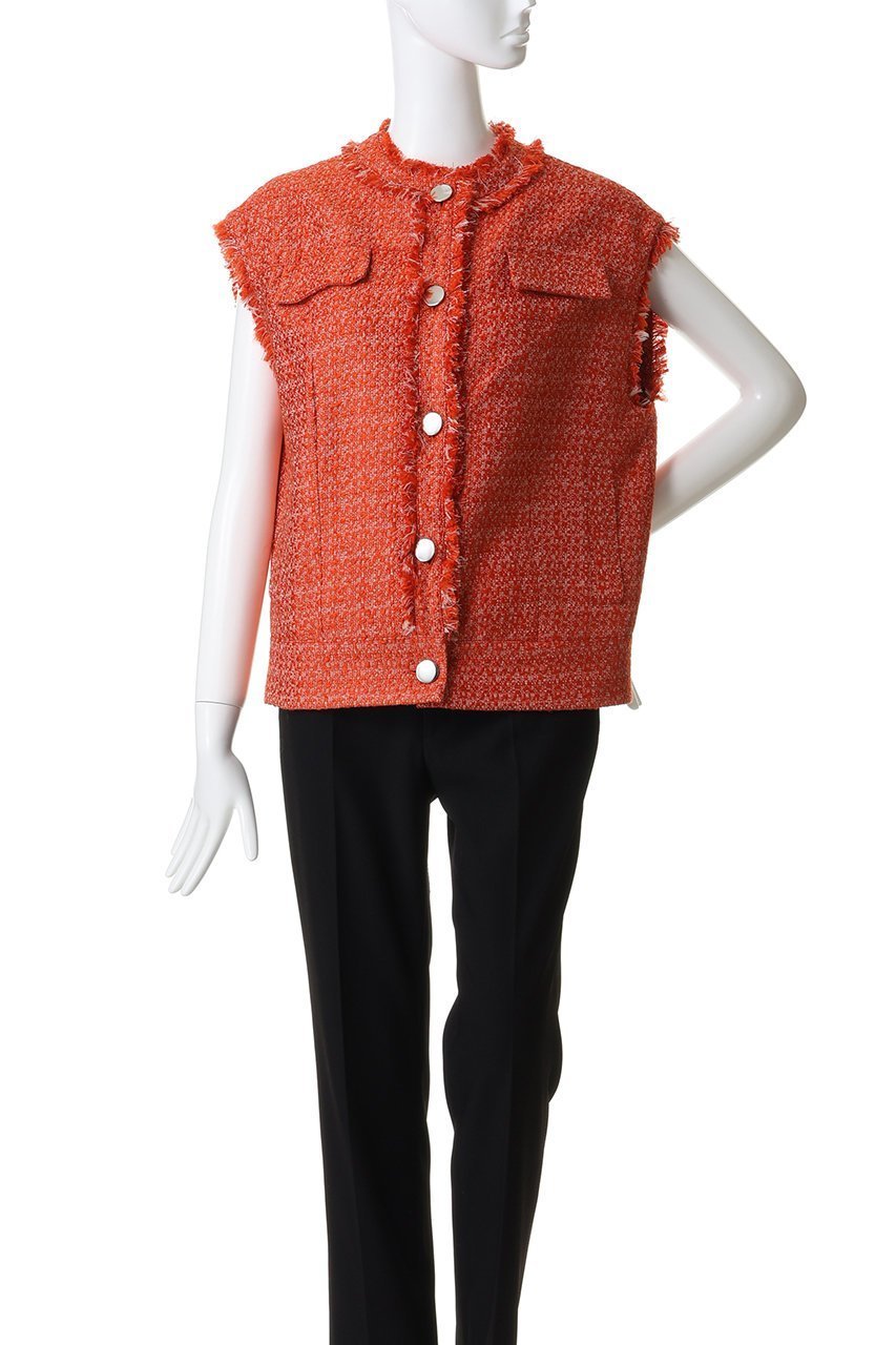 【エムフィル/M Fil】のPuffy Tweed フリンジジレ 人気、トレンドファッション・服の通販 founy(ファニー) 　ファッション　Fashion　レディースファッション　Fashion for Women　アウター　Coat / Outerwear Collection　レディースジャケット・軽アウター　Jackets　2026年　2026　シルバー　Silver, Metallic Silver　ジャケット　Jacket, Outerwear　ツイード　Twill, Twill Weave　フリンジ　Fringe, Tassel　ベスト　Vest, Waistcoat　ポケット　Pocket, Pocket Detail　ヨーク　Yoke, Yoke Design　ワーク　Workwear, Utility Style　夏　Summer　春　Spring　S/S・春夏　SS, Spring/Summer, Warm Season　other-2|ID: prp329100004784692 ipo3291000000036073344