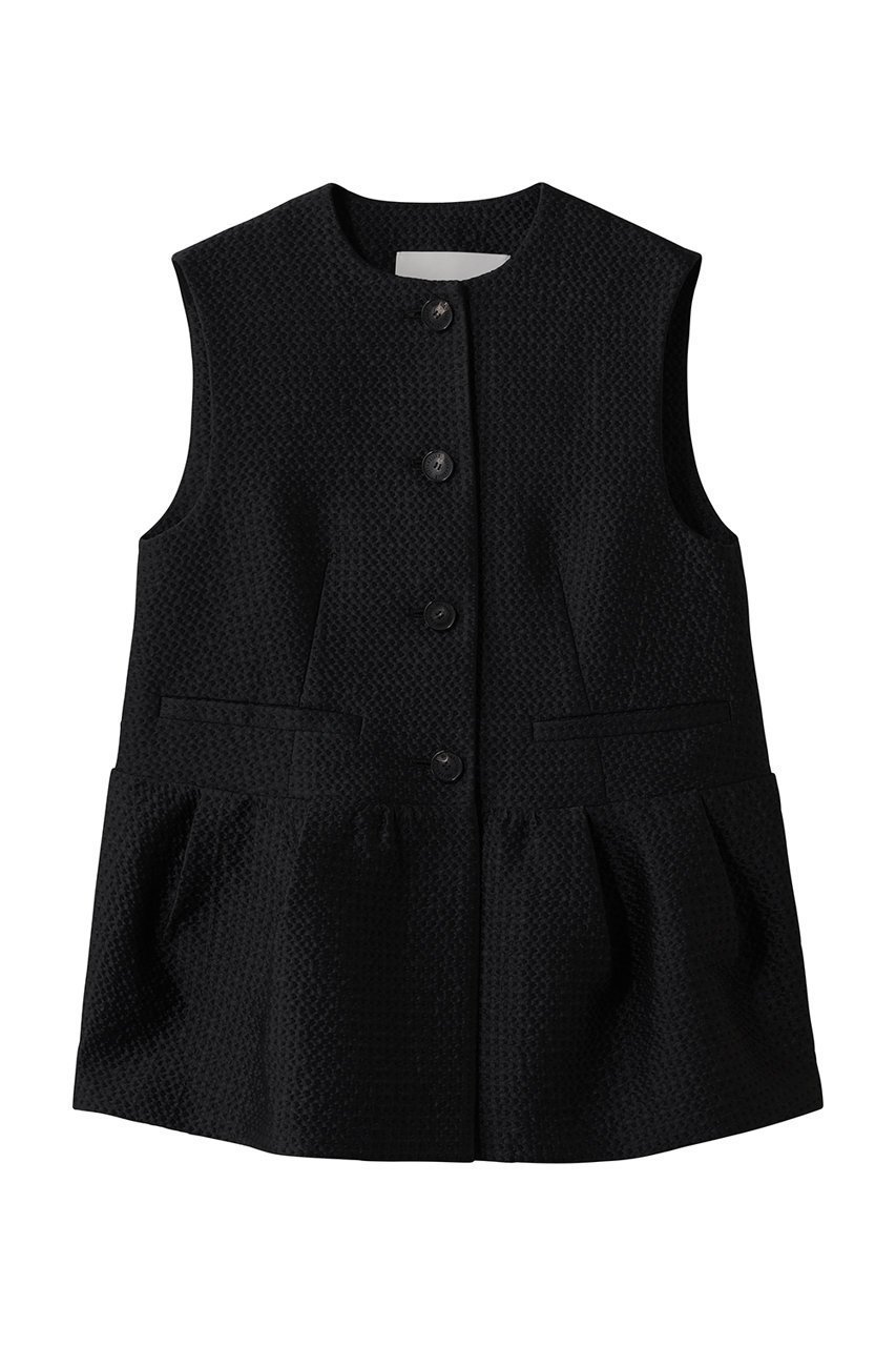 【デパリエ/DEPAREILLE】のコットンシルクジャカードジレ インテリア・キッズ・メンズ・レディースファッション・服の通販 founy(ファニー) 　ファッション　Fashion　レディースファッション　Fashion for Women　アウター　Coat / Outerwear Collection　レディースジャケット・軽アウター　Jackets　シルク　Silk, 100% Silk　ジャカード／ジャガード　Jacquard, Woven Pattern　ジャケット　Jacket, Outerwear　ベスト　Vest, Waistcoat　エレガント 上品　Elegant　ネイビー|ID: prp329100004784706 ipo3291000000036803883