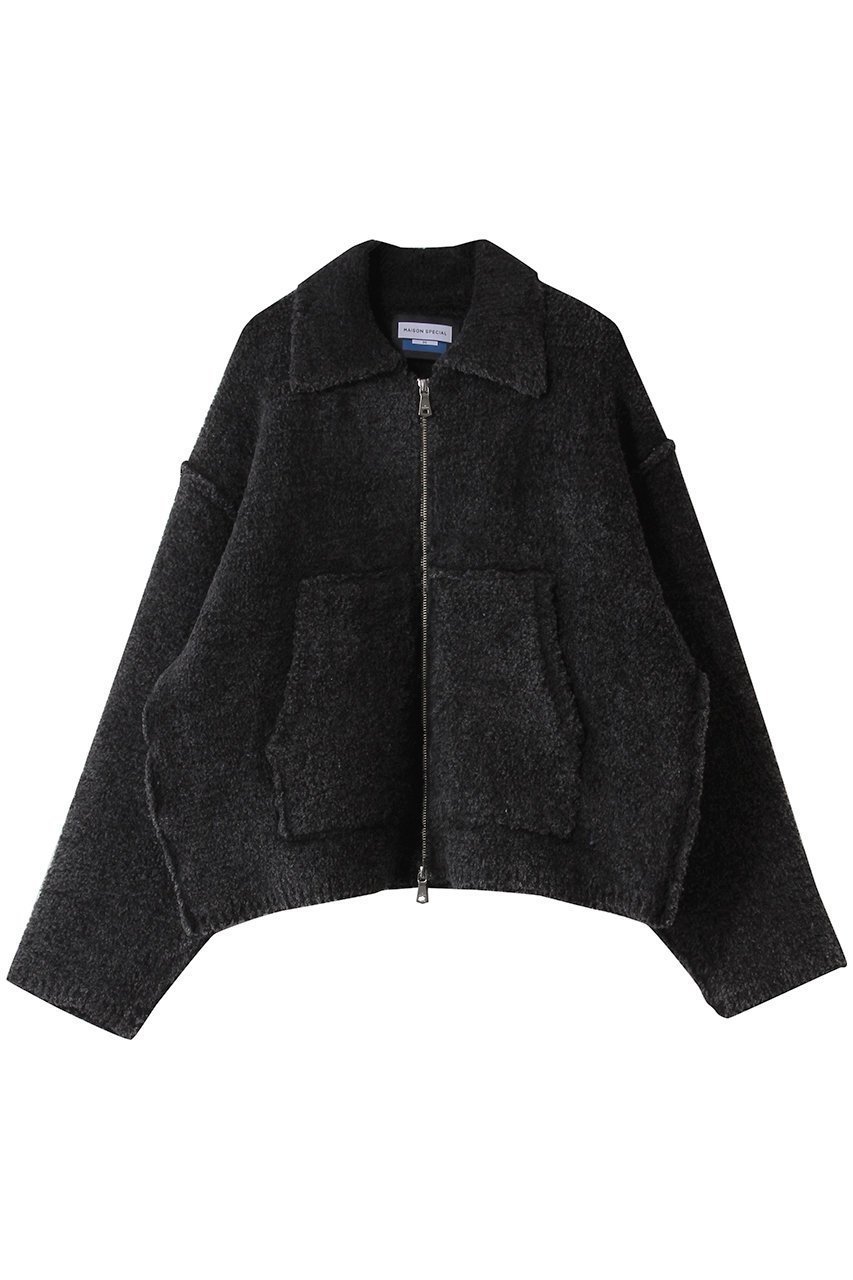 【メゾンスペシャル/MAISON SPECIAL】の【UNISEX】フェードヤーン襟付きZIPニットブルゾン インテリア・キッズ・メンズ・レディースファッション・服の通販 founy(ファニー) ファッション Fashion レディースファッション Fashion for Women トップス・カットソー Cut & Sew Tops ニット Knit Tops & Sweaters カーディガン・羽織り Layered Style Cardigans ユニセックス Unisex, Genderless カーディガン Cardigan, Knitwear バランス Balance, Style Balance ブルゾン Blouson, Bomber Jacket ポケット Pocket, Pocket Detail BLK(ブラック)|ID: prp329100004784715 ipo3291000000035715911