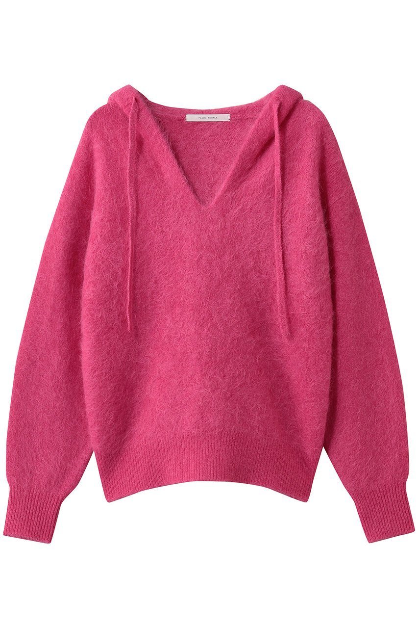 【プレインピープル/PLAIN PEOPLE】のアルパカナイロンニットフーディー インテリア・キッズ・メンズ・レディースファッション・服の通販 founy(ファニー) 　ファッション　Fashion　レディースファッション　Fashion for Women　トップス・カットソー　Cut & Sew Tops　ニット　Knit Tops & Sweaters　レディースパーカー・カジュアルフーディー　Casual Hoodies & Sweatshirts　おすすめ　Recommended / Our Picks　サテン　Satin, Glossy Fabric　ハイネック　High Neck, Mock Neck　パーカー　Hoodie, Parka　冬　Winter / This Winter　ピンク|ID: prp329100004787010 ipo3291000000036949925