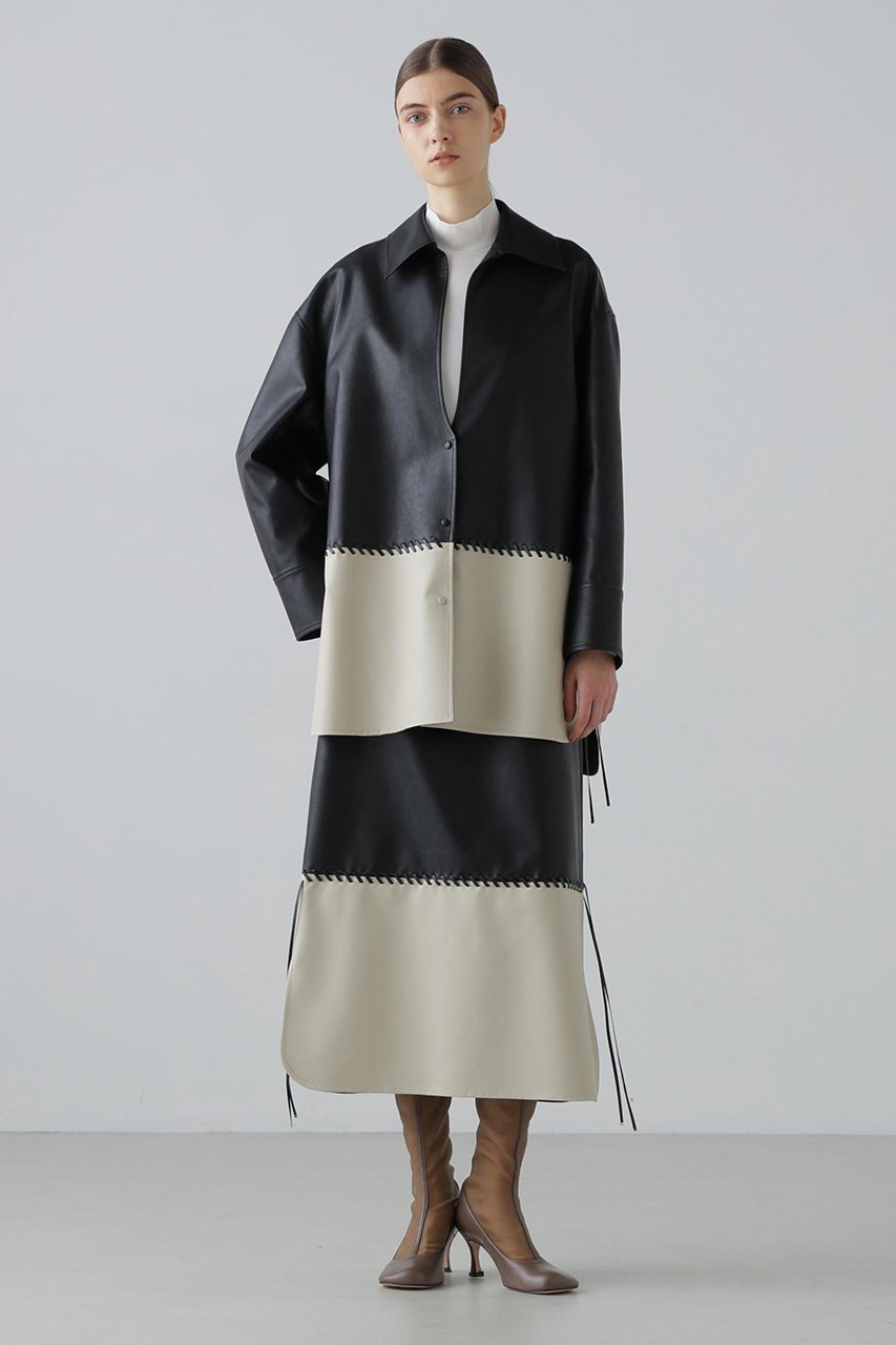 【アドーア/ADORE】のレースアップフェイクレザージャケット 人気、トレンドファッション・服の通販 founy(ファニー) 　ファッション　Fashion　レディースファッション　Fashion for Women　アウター　Coat / Outerwear Collection　レディースジャケット・軽アウター　Jackets　おすすめ　Recommended / Our Picks　ジャケット　Jacket, Outerwear　セットアップ　Set-Up, Coordinated Outfit　フェミニン　Feminine, Girly　ボンディング　Bonding, Bonded Fabric　other-3|ID: prp329100004789309 ipo3291000000035850553