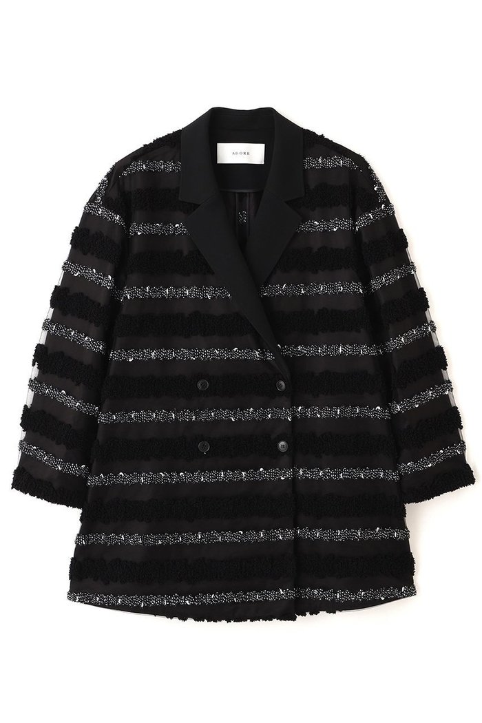 【アドーア/ADORE】のチャンキーテープボーダージャケット インテリア・キッズ・メンズ・レディースファッション・服の通販 founy(ファニー) https://founy.com/ ファッション Fashion レディースファッション Fashion for Women アウター Coat / Outerwear Collection レディースジャケット・軽アウター Jackets ジャケット Jacket, Outerwear ボーダー Border, Stripe 新作・新入荷 New Arrivals / New In 無地 Plain, Solid Color |ID: prp329100004789311 ipo3291000000034754965