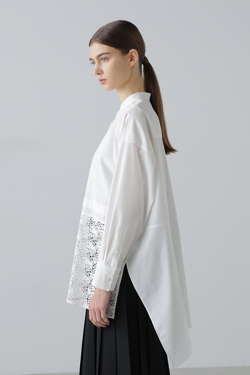 【アドーア/ADORE】のレーシーヘムブラウス 人気、トレンドファッション・服の通販 founy(ファニー) 　ファッション　Fashion　レディースファッション　Fashion for Women　トップス・カットソー　Cut & Sew Tops　シャツ・ブラウス・オフィスカジュアル　Elegant Blouses & Button-Ups　ケミカル　Chemical, Chemical Wash　シンプル　Simple, Minimal　スリーブ　Sleeve, Long Sleeve / Short Sleeve　タイプライター　Typewriter Fabric, Crisp Cotton　ボトム　Bottoms, Lower Wear　レース　Lace, Lace Fabric　ロング　Long, Long-Length　エレガント 上品　Elegant　other-3|ID: prp329100004789318 ipo3291000000034755041