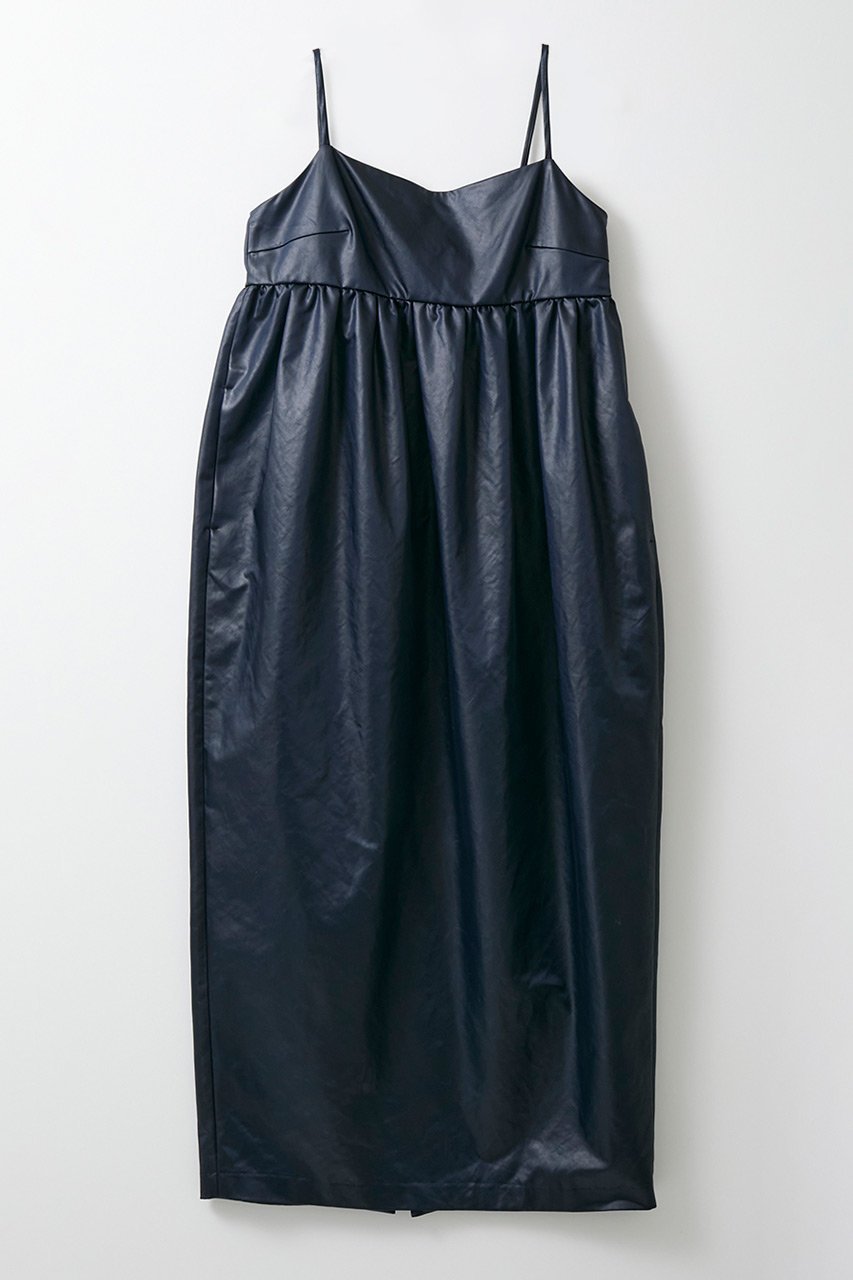 【ハー/HER.】のコクーンワンピース インテリア・キッズ・メンズ・レディースファッション・服の通販 founy(ファニー) 　ファッション　Fashion　レディースファッション　Fashion for Women　ワンピース　Dresses　チュニック　Tunic Tops & Dresses　サテン　Satin, Glossy Fabric　チュニック　Tunic, Long Top　ロング　Long, Long-Length　新作・新入荷　New Arrivals / New In　ネイビー|ID: prp329100004789329 ipo3291000000034755154