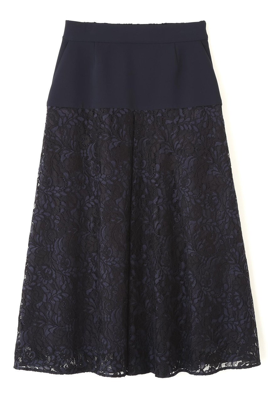 【アドーア/ADORE】のストレッチジョーゼットスカート インテリア・キッズ・メンズ・レディースファッション・服の通販 founy(ファニー) 　ファッション　Fashion　レディースファッション　Fashion for Women　スカート　Skirts　ロングスカート　Long Skirts / Maxi & Midi Skirts　エレガント 上品　Elegant　ジョーゼット　Georgette, Semi-Sheer Fabric　ストレッチ　Stretch, Stretchy Fabric　モチーフ　Motif, Design Theme　レース　Lace, Lace Fabric　ロング　Long, Long-Length　ネイビー|ID: prp329100004789332 ipo3291000000035974578