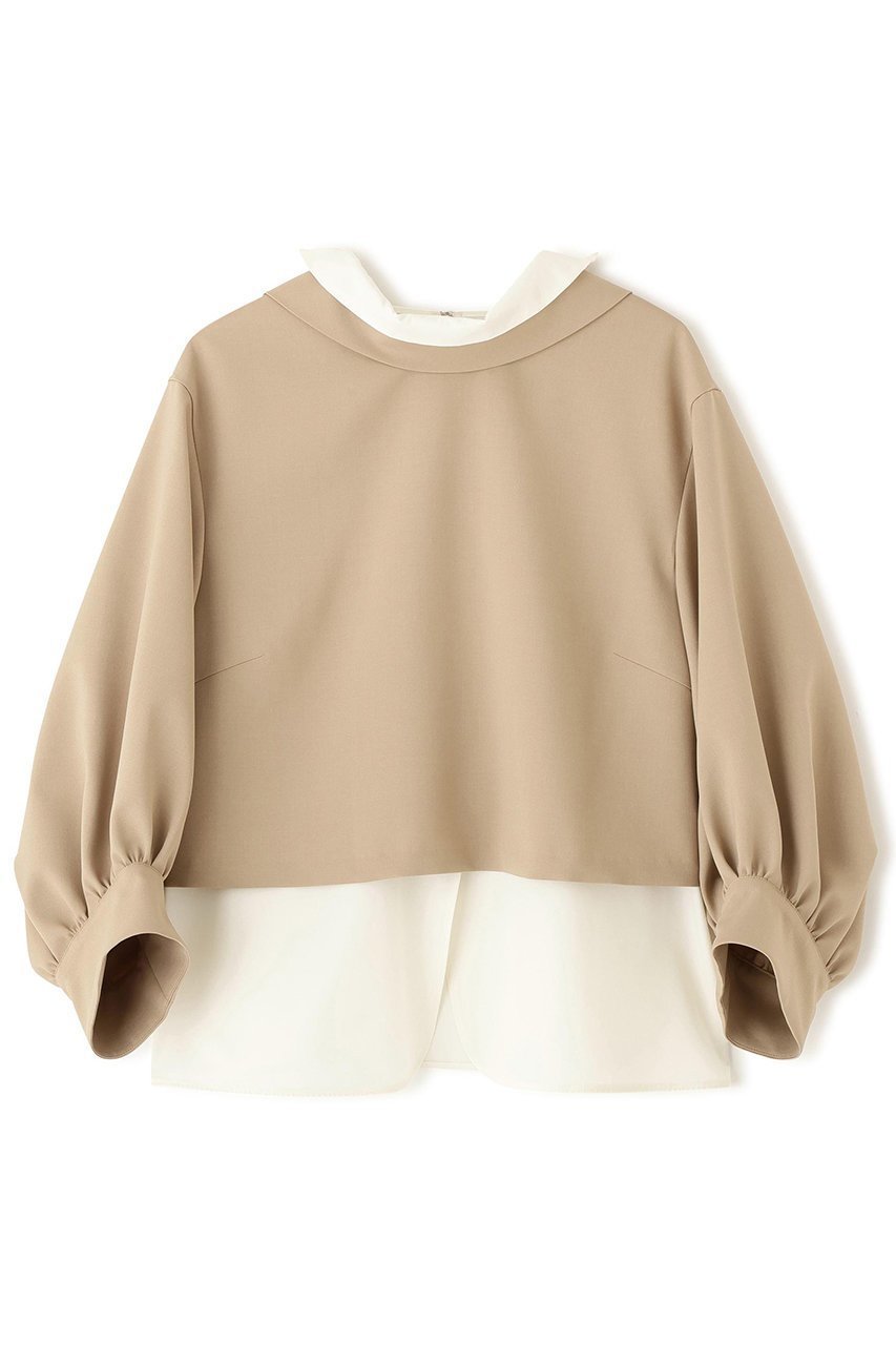 【アドーア/ADORE】のレイヤードカラーブラウス インテリア・キッズ・メンズ・レディースファッション・服の通販 founy(ファニー) 　ファッション　Fashion　レディースファッション　Fashion for Women　トップス・カットソー　Cut & Sew Tops　シャツ・ブラウス・オフィスカジュアル　Elegant Blouses & Button-Ups　ストレッチ　Stretch, Stretchy Fabric　スリーブ　Sleeve, Long Sleeve / Short Sleeve　ツイル　Twist, Twisted Detail　バランス　Balance, Style Balance　ブロード　Broadcloth, Fine Cotton　ロング　Long, Long-Length　ベージュ|ID: prp329100004789334 ipo3291000000036068659