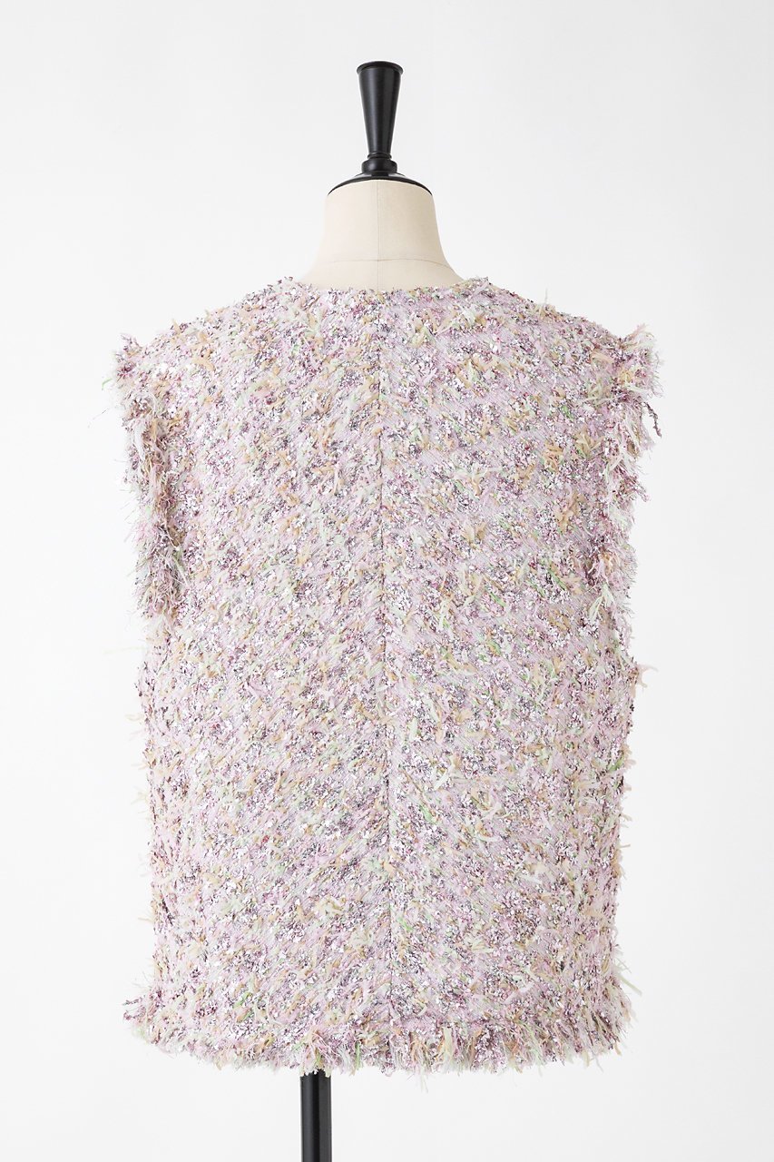 【オーヴィル/EAUVIRE】のリボンツイードジレ 人気、トレンドファッション・服の通販 founy(ファニー) ファッション Fashion レディースファッション Fashion for Women アウター Coat / Outerwear Collection レディースジャケット・軽アウター Jackets 2026年 2026 おすすめ Recommended / Our Picks サマー Summer, Summer Style シンプル Simple, Minimal ジャケット Jacket, Outerwear ツイード Twill, Twill Weave フリンジ Fringe, Tassel フロント Front, Front Design ベスト Vest, Waistcoat リボン Ribbon, Bow 夏 Summer 春 Spring S/S・春夏 SS, Spring/Summer, Warm Season other-3|ID: prp329100004789395 ipo3291000000034755658