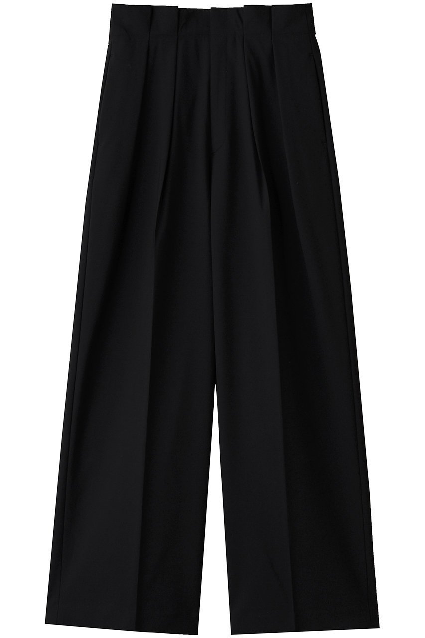 【エステータ/esteta】の【小さいサイズ】ウールトロドライストレッチ タックワイドパンツ インテリア・キッズ・メンズ・レディースファッション・服の通販 founy(ファニー) 　ファッション　Fashion　レディースファッション　Fashion for Women　パンツ　Pants & Trousers　シンプル　Simple, Minimal　ストレート　Straight, Straight Cut　センター　Center, Center Line　ワイド　Wide, Wide Fit　エレガント 上品　Elegant　ブラック|ID: prp329100004789437 ipo3291000000034756106
