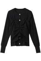【エステータ/esteta】の【小さいサイズ】ビスチェカーディガン 人気、トレンドファッション・服の通販 founy(ファニー) ファッション Fashion レディースファッション Fashion for Women トップス・カットソー Cut & Sew Tops ニット Knit Tops & Sweaters カーディガン・羽織り Layered Style Cardigans ビスチェ Bustiers & Corset Tops / Layered Bustier Style エレガント 上品 Elegant カーディガン Cardigan, Knitwear シャーリング Shirring, Ruched ビスチェ Bustier, Corset Top A/W・秋冬 Autumn/Winter thumbnail ブラック|ID: prp329100004789444 ipo3291000000034756167
