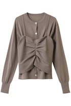 【エステータ/esteta】の【小さいサイズ】ビスチェカーディガン 人気、トレンドファッション・服の通販 founy(ファニー) ファッション Fashion レディースファッション Fashion for Women トップス・カットソー Cut & Sew Tops ニット Knit Tops & Sweaters カーディガン・羽織り Layered Style Cardigans ビスチェ Bustiers & Corset Tops / Layered Bustier Style エレガント 上品 Elegant カーディガン Cardigan, Knitwear シャーリング Shirring, Ruched ビスチェ Bustier, Corset Top A/W・秋冬 Autumn/Winter thumbnail ブラウン|ID: prp329100004789444 ipo3291000000034756168