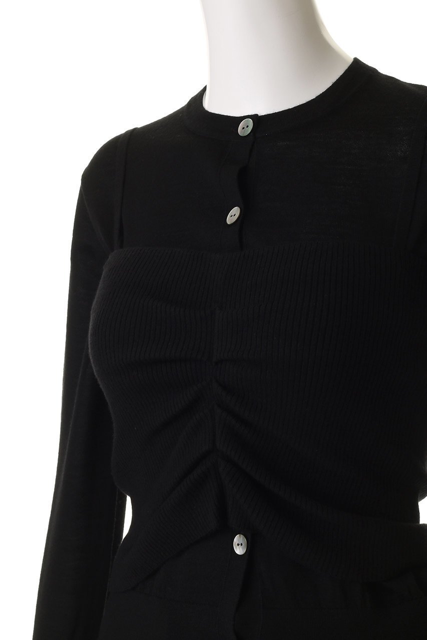 【エステータ/esteta】の【小さいサイズ】ビスチェカーディガン 人気、トレンドファッション・服の通販 founy(ファニー) ファッション Fashion レディースファッション Fashion for Women トップス・カットソー Cut & Sew Tops ニット Knit Tops & Sweaters カーディガン・羽織り Layered Style Cardigans ビスチェ Bustiers & Corset Tops / Layered Bustier Style エレガント 上品 Elegant カーディガン Cardigan, Knitwear シャーリング Shirring, Ruched ビスチェ Bustier, Corset Top A/W・秋冬 Autumn/Winter other-5|ID: prp329100004789444 ipo3291000000034756172