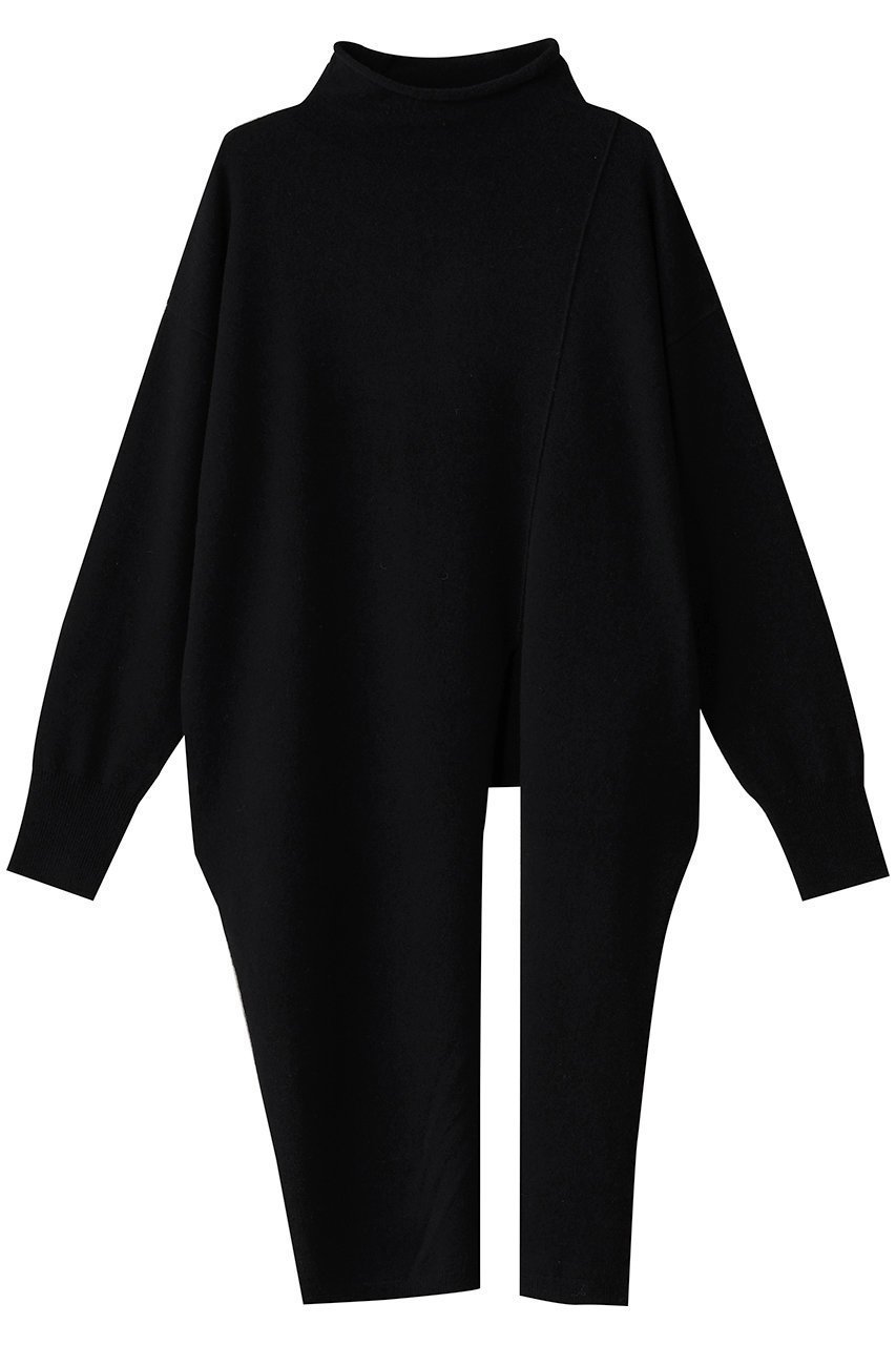 【エステータ/esteta】の【小さいサイズ】クロスニット インテリア・キッズ・メンズ・レディースファッション・服の通販 founy(ファニー) 　ファッション　Fashion　レディースファッション　Fashion for Women　トップス・カットソー　Cut & Sew Tops　ニット　Knit Tops & Sweaters　カジュアルプルオーバー・ニットトップス　Pullovers & Knit Tops / Casual Pullovers　シンプル　Simple, Minimal　スタイリッシュ　Stylish, Fashionable　スリット　Slit, Slit Detail　ハイネック　High Neck, Mock Neck　フロント　Front, Front Design　エレガント 上品　Elegant　ブラック|ID: prp329100004789451 ipo3291000000034756228