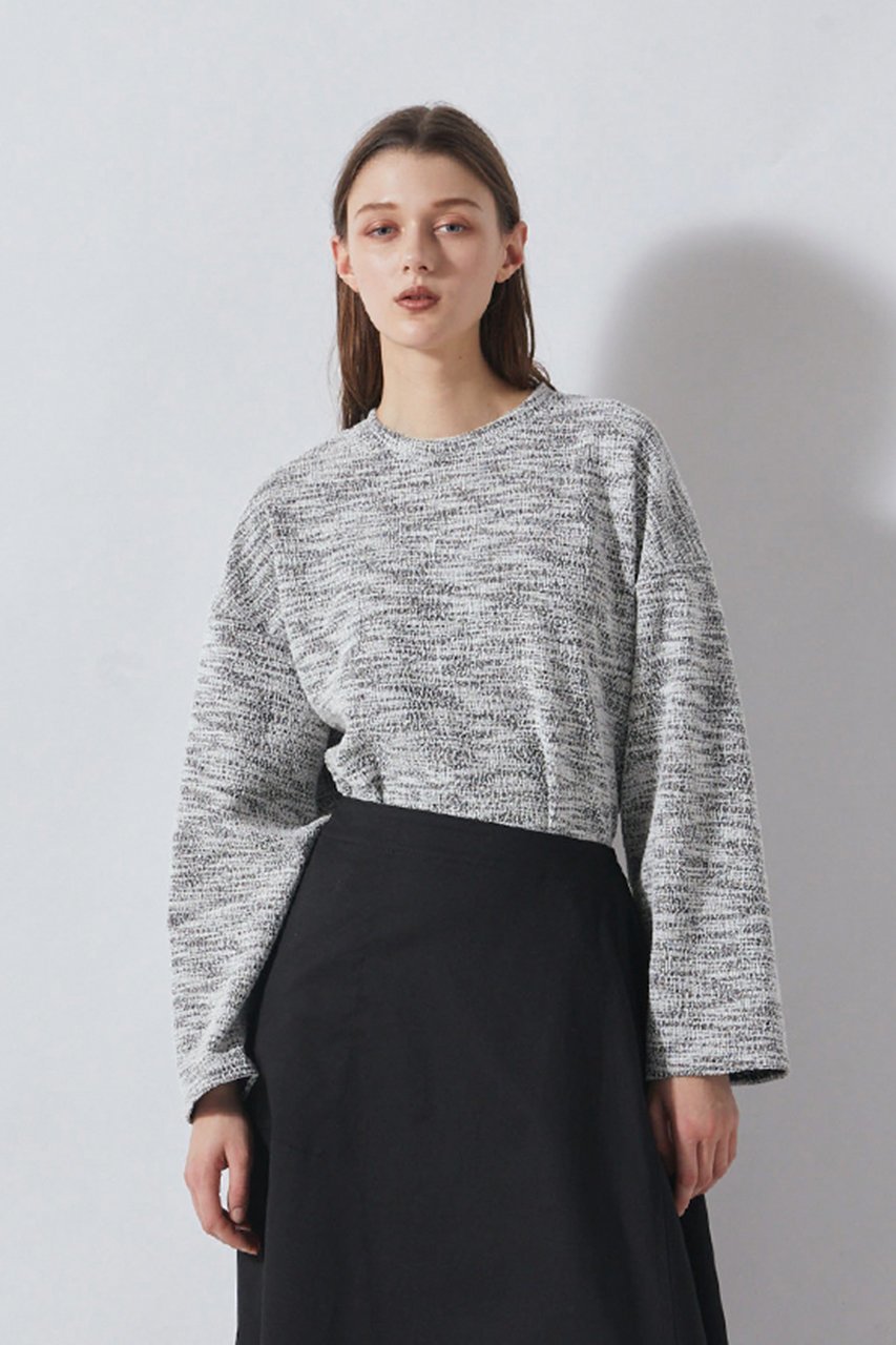 【フローレント/FLORENT】のジャージーツイード プルオーバー 人気、トレンドファッション・服の通販 founy(ファニー) 　ファッション　Fashion　レディースファッション　Fashion for Women　トップス・カットソー　Cut & Sew Tops　シャツ・ブラウス・オフィスカジュアル　Elegant Blouses & Button-Ups　ロングTシャツ・Tシャツ　Longline T-Shirts & Tees　カジュアルプルオーバー・ニットトップス　Pullovers & Knit Tops / Casual Pullovers　カットソー・ベーシックTシャツ　Cut-and-Sewn Tops / Stretch Tees & Basics　2026年　2026　クラシカル　Classical, Vintage-Inspired　スリーブ　Sleeve, Long Sleeve / Short Sleeve　ツイード　Twill, Twill Weave　ロング　Long, Long-Length　夏　Summer　定番　Standard, Basic Item　春　Spring　S/S・春夏　SS, Spring/Summer, Warm Season　無地　Plain, Solid Color　other-7|ID: prp329100004789485 ipo3291000000034886089