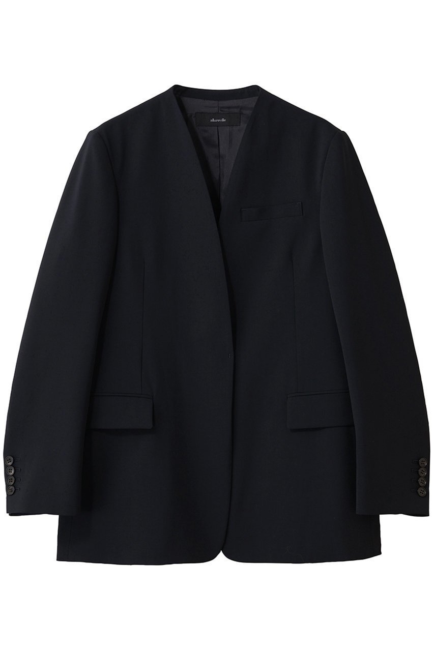 【アルアバイル/allureville】のTWストレッチノーカラージャケット インテリア・キッズ・メンズ・レディースファッション・服の通販 founy(ファニー) 　ファッション　Fashion　レディースファッション　Fashion for Women　アウター　Coat / Outerwear Collection　レディースジャケット・軽アウター　Jackets　ノーカラージャケット / シンプル上品コーデ　Collarless Jackets　2026年　2026　ジャケット　Jacket, Outerwear　夏　Summer　春　Spring　S/S・春夏　SS, Spring/Summer, Warm Season　ネイビー|ID: prp329100004789512 ipo3291000000036106049
