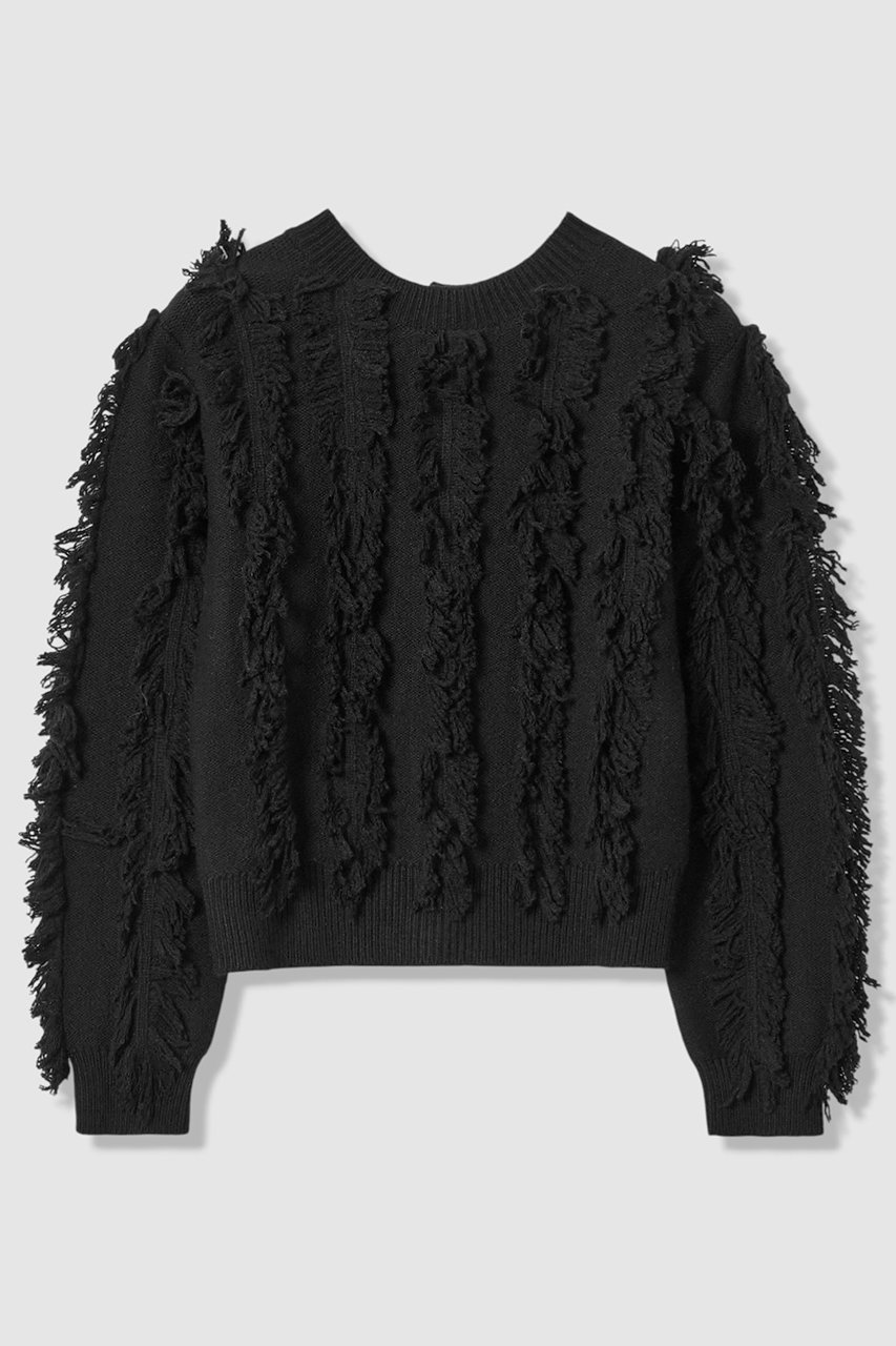 【アルアバイル/allureville】のフリンジシャギー2WAYプルオーバー インテリア・キッズ・メンズ・レディースファッション・服の通販 founy(ファニー) ファッション Fashion レディースファッション Fashion for Women トップス・カットソー Cut & Sew Tops ニット Knit Tops & Sweaters カジュアルプルオーバー・ニットトップス Pullovers & Knit Tops / Casual Pullovers 2026年 2026 カーディガン Cardigan, Knitwear フリンジ Fringe, Tassel 夏 Summer 春 Spring S/S・春夏 SS, Spring/Summer, Warm Season ブラック|ID: prp329100004789515 ipo3291000000034756638
