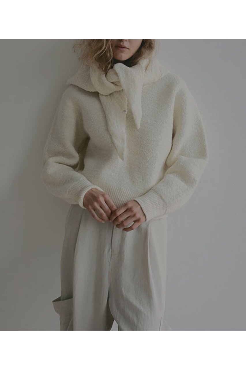 【エトレトウキョウ/ETRE TOKYO】のバンピーストールニットプルオーバー インテリア・キッズ・メンズ・レディースファッション・服の通販 founy(ファニー) 　ファッション　Fashion　レディースファッション　Fashion for Women　おすすめ　Recommended / Our Picks　ストール　Stole, Wrap　ランダム　Random, Irregular　リラックス　Relax, Relaxed Fit　ワイド　Wide, Wide Fit　新作・新入荷　New Arrivals / New In　ホワイト|ID: prp329100004793063 ipo3291000000034777456