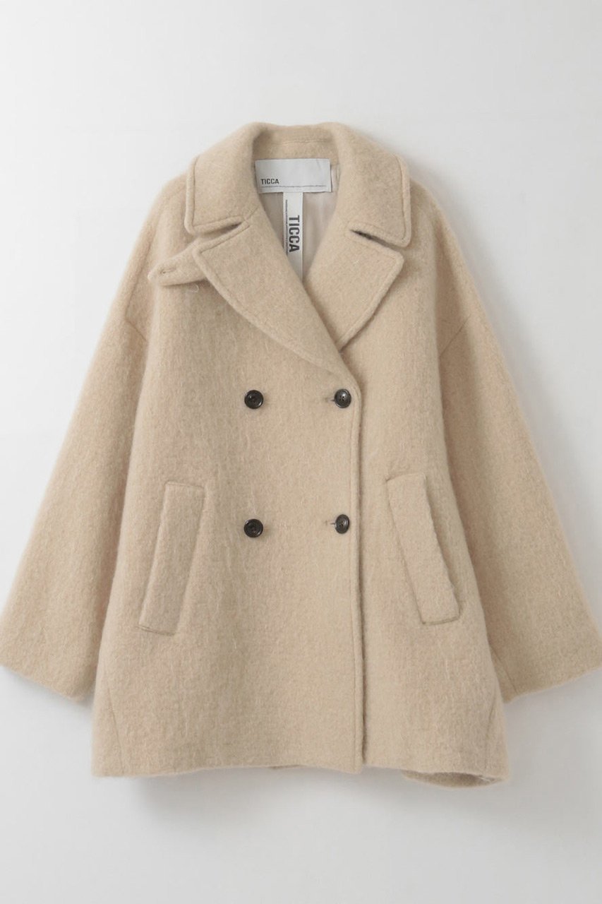 【ハー/HER.】のTICCA 別注モヘアPコート インテリア・キッズ・メンズ・レディースファッション・服の通販 founy(ファニー) 　ファッション　Fashion　レディースファッション　Fashion for Women　アウター　Coat / Outerwear Collection　コート・ロングコート・ピーコート　Long Coats, Peacoats & More　Pコート　Pea Coats　ショート　Short, Short Length　人気　Popular, Best Seller　別注　Limited Edition, Custom Order　ベージュ|ID: prp329100004793068 ipo3291000000035805109