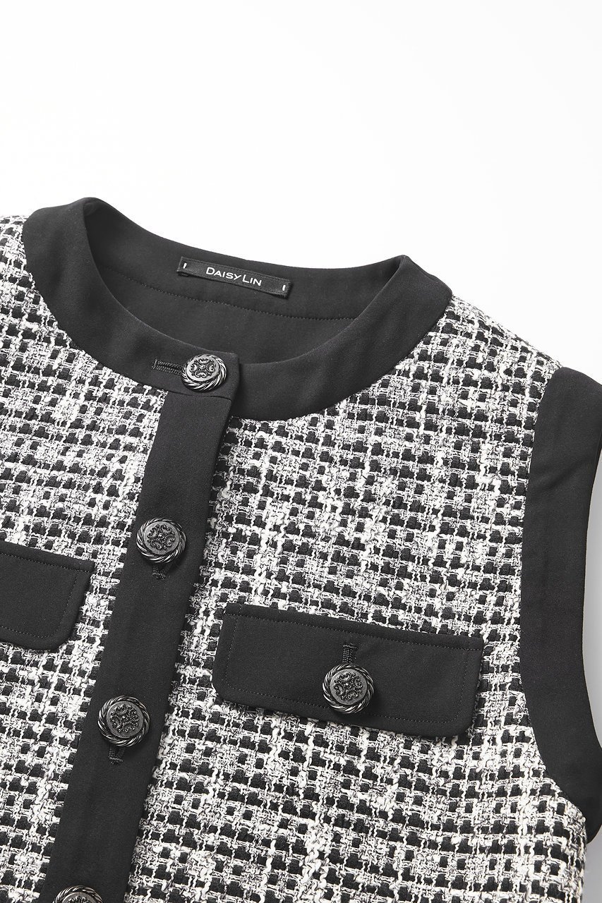 【デイジーリン/DAISY LIN】のWashable Tweed “Stylish Vest” 人気、トレンドファッション・服の通販 founy(ファニー) ファッション Fashion レディースファッション Fashion for Women アウター Coat / Outerwear Collection レディースジャケット・軽アウター Jackets エレガント 上品 Elegant 洗える Machine Washable クラシカル Classical, Vintage-Inspired ショート Short, Short Length ジャケット Jacket, Outerwear スタイリッシュ Stylish, Fashionable ツイード Twill, Twill Weave 定番 Standard, Basic Item ベスト Vest, Waistcoat ボックス Boxy, Box Shape モダン Modern, Contemporary 新作・新入荷 New Arrivals / New In other-3|ID: prp329100004793071 ipo3291000000034777526