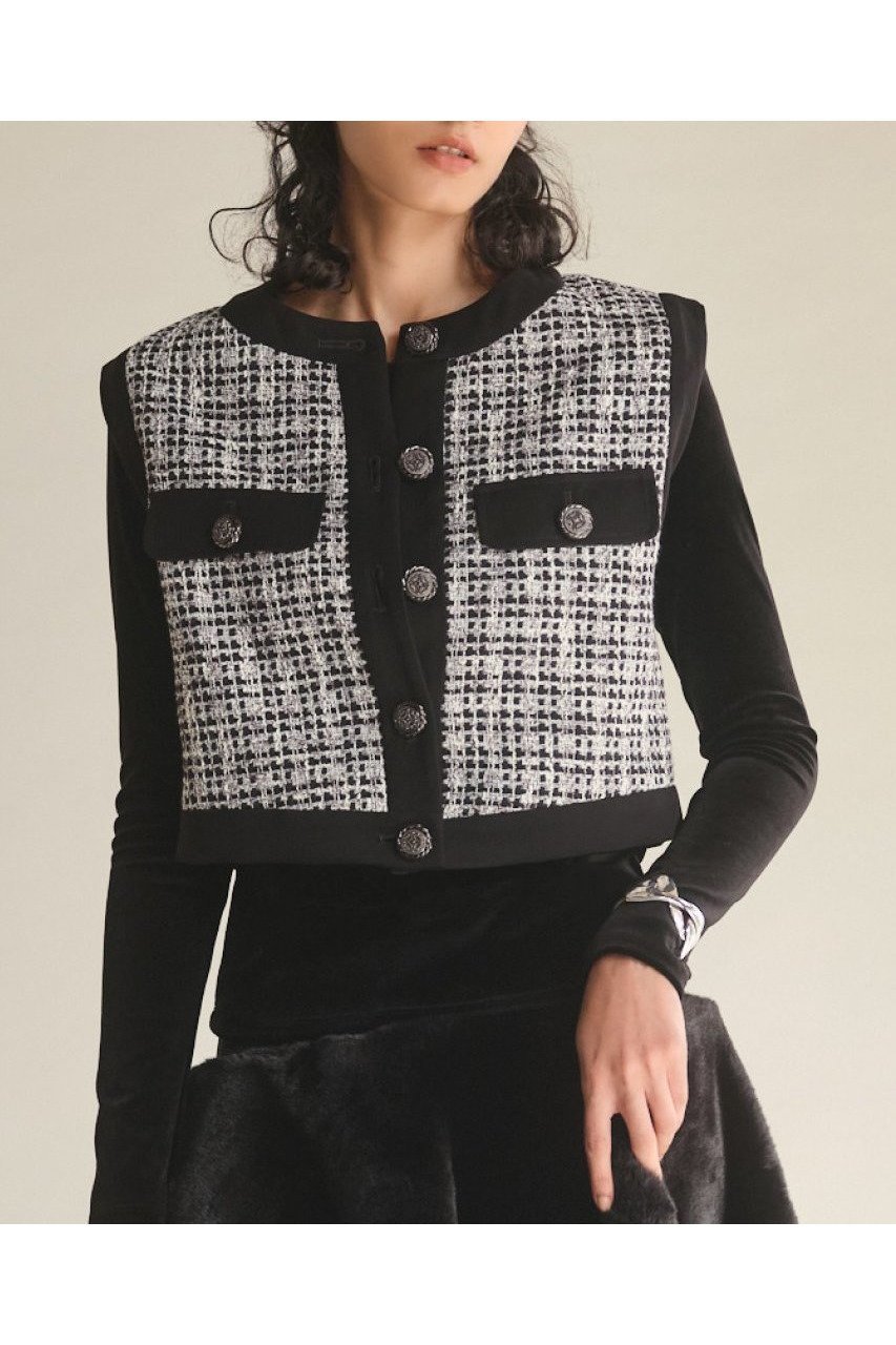 【デイジーリン/DAISY LIN】のWashable Tweed “Stylish Vest” 人気、トレンドファッション・服の通販 founy(ファニー) ファッション Fashion レディースファッション Fashion for Women アウター Coat / Outerwear Collection レディースジャケット・軽アウター Jackets エレガント 上品 Elegant 洗える Machine Washable クラシカル Classical, Vintage-Inspired ショート Short, Short Length ジャケット Jacket, Outerwear スタイリッシュ Stylish, Fashionable ツイード Twill, Twill Weave 定番 Standard, Basic Item ベスト Vest, Waistcoat ボックス Boxy, Box Shape モダン Modern, Contemporary 新作・新入荷 New Arrivals / New In other-8|ID: prp329100004793071 ipo3291000000034777531