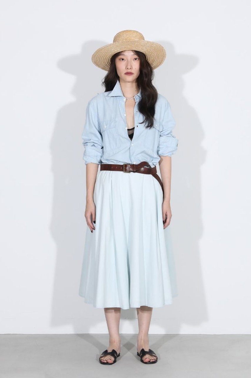 【マディソンブルー/MADISONBLUE】のPUFF KNEE LENGTH SK CHAMBRAY(VW) シャンブレースカート 人気、トレンドファッション・服の通販 founy(ファニー) 　ファッション　Fashion　レディースファッション　Fashion for Women　スカート　Skirts　2026年　2026　アシンメトリー　Asymmetrical Style　ギャザー　Gathered, Ruffled　シャンブレー　Chambray, Denim-Like Fabric　フレア　Flare, Flared　夏　Summer　春　Spring　S/S・春夏　SS, Spring/Summer, Warm Season　other-6|ID: prp329100004793076 ipo3291000000036156278