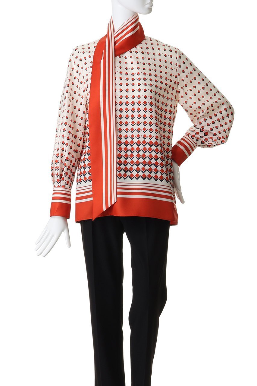 【エムフィル/M Fil】のGeo Shift プリント アシンメトリー ボウタイブラウス 人気、トレンドファッション・服の通販 founy(ファニー) ファッション Fashion レディースファッション Fashion for Women トップス・カットソー Cut & Sew Tops シャツ・ブラウス・オフィスカジュアル Elegant Blouses & Button-Ups 2026年 2026 アシンメトリー Asymmetrical Style カフス Cuff Design クラシック Classic, Timeless Style グラデーション Gradient, Ombre スリーブ Sleeve, Long Sleeve / Short Sleeve プリント Print, Printed Pattern モダン Modern, Contemporary リュクス Luxury, Elegant, High-End, Chic ロング Long, Long-Length エレガント 上品 Elegant 夏 Summer 春 Spring S/S・春夏 SS, Spring/Summer, Warm Season other-2|ID: prp329100004793097 ipo3291000000034777696