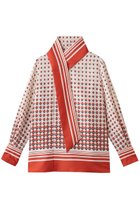 【エムフィル/M Fil】のGeo Shift プリント アシンメトリー ボウタイブラウス 人気、トレンドファッション・服の通販 founy(ファニー) ファッション Fashion レディースファッション Fashion for Women トップス・カットソー Cut & Sew Tops シャツ・ブラウス・オフィスカジュアル Elegant Blouses & Button-Ups 2026年 2026 アシンメトリー Asymmetrical Style カフス Cuff Design クラシック Classic, Timeless Style グラデーション Gradient, Ombre スリーブ Sleeve, Long Sleeve / Short Sleeve プリント Print, Printed Pattern モダン Modern, Contemporary リュクス Luxury, Elegant, High-End, Chic ロング Long, Long-Length エレガント 上品 Elegant 夏 Summer 春 Spring S/S・春夏 SS, Spring/Summer, Warm Season thumbnail オレンジ|ID: prp329100004793097 ipo3291000000035943120