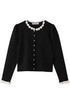 【コルコバード/CORCOVADO】のフラワートリムカーディガン ブラック|ID: prp329100004793103 ipo3291000000034777737