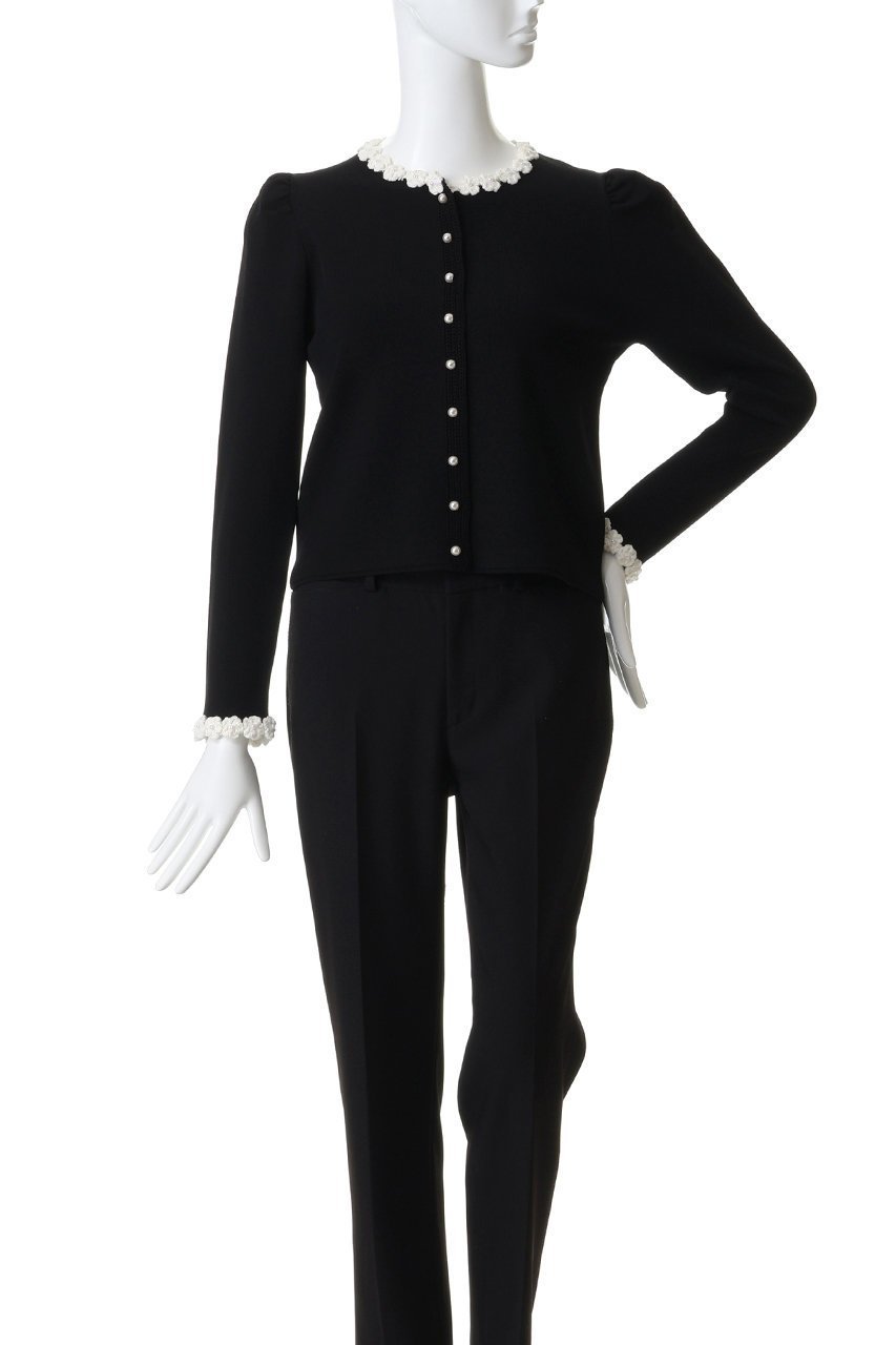 【コルコバード/CORCOVADO】のフラワートリムカーディガン 人気、トレンドファッション・服の通販 founy(ファニー) 　ファッション　Fashion　レディースファッション　Fashion for Women　トップス・カットソー　Cut & Sew Tops　カーディガン・羽織り　Layered Style Cardigans　シャツ・ブラウス・オフィスカジュアル　Elegant Blouses & Button-Ups　ロングTシャツ・Tシャツ　Longline T-Shirts & Tees　カットソー・ベーシックTシャツ　Cut-and-Sewn Tops / Stretch Tees & Basics　2026年　2026　カーディガン　Cardigan, Knitwear　コンパクト　Compact, Small Size　ショート　Short, Short Length　スリーブ　Sleeve, Long Sleeve / Short Sleeve　バランス　Balance, Style Balance　パール　Pearl, Pearl Accent　フラワー　Flower, Floral　フレア　Flare, Flared　モチーフ　Motif, Design Theme　エレガント 上品　Elegant　夏　Summer　春　Spring　S/S・春夏　SS, Spring/Summer, Warm Season　other-2|ID: prp329100004793103 ipo3291000000036156402