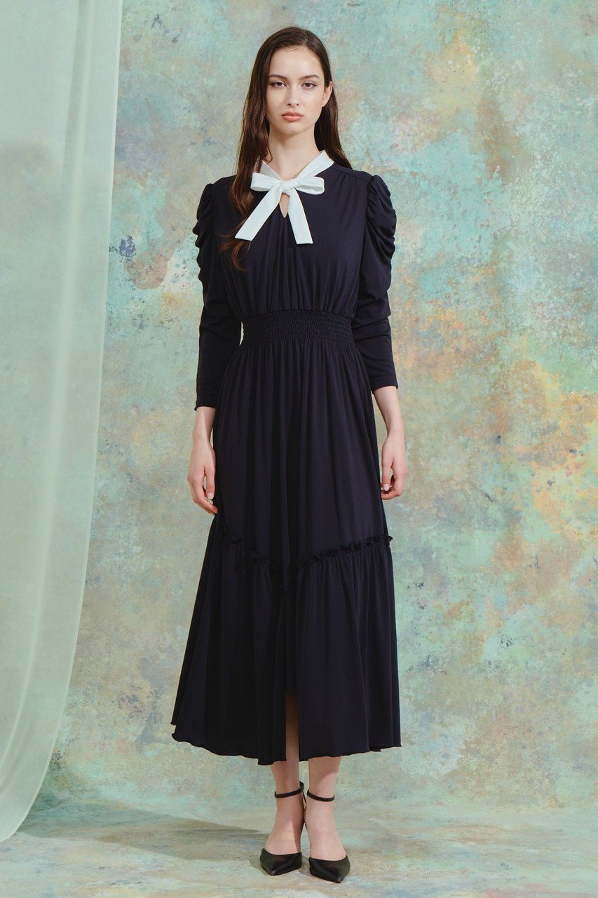 【コルコバード/CORCOVADO】のバイカラーボウタイリボンドレス 人気、トレンドファッション・服の通販 founy(ファニー) 　ファッション　Fashion　レディースファッション　Fashion for Women　ワンピース　Dresses　フォーマル・パーティードレス・結婚式用ドレス　Elegant & Casual Dresses　チュニック　Tunic Tops & Dresses　2026年　2026　インナー　Innerwear　ジャケット　Jacket, Outerwear　チュニック　Tunic, Long Top　ドレス　Dress, One-Piece　フィット　Fit, Slim Fit　フレア　Flare, Flared　夏　Summer　春　Spring　S/S・春夏　SS, Spring/Summer, Warm Season　other-8|ID: prp329100004793118 ipo3291000000036156469