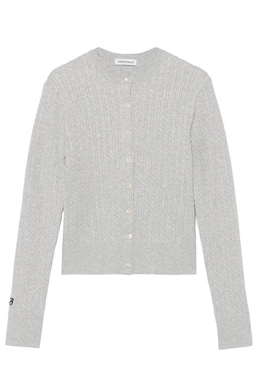 【マディソンブルー/MADISONBLUE】のCABLE KNIT CARDIGAN ケーブルニットカーディガン インテリア・キッズ・メンズ・レディースファッション・服の通販 founy(ファニー) 　ファッション　Fashion　レディースファッション　Fashion for Women　トップス・カットソー　Cut & Sew Tops　ニット　Knit Tops & Sweaters　カーディガン・羽織り　Layered Style Cardigans　カジュアルプルオーバー・ニットトップス　Pullovers & Knit Tops / Casual Pullovers　カーディガン　Cardigan, Knitwear　定番　Standard, Basic Item　グレー|ID: prp329100004793122 ipo3291000000036779129