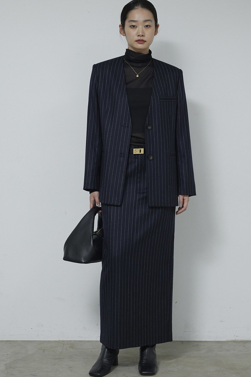 【ガリャルダガランテ/GALLARDAGALANTE】の【セットアップ対応】ストライプスカート 人気、トレンドファッション・服の通販 founy(ファニー) 　ファッション　Fashion　レディースファッション　Fashion for Women　セットアップ　Matching Sets　スカート・ミニ/ミディ/マキシ　Skirts / Mini, Midi & Maxi Skirts　スカート　Skirts　ロングスカート　Long Skirts / Maxi & Midi Skirts　おすすめ　Recommended / Our Picks　ジャケット　Jacket, Outerwear　ストライプ　Stripe, Striped Pattern　セットアップ　Set-Up, Coordinated Outfit　ロング　Long, Long-Length　エレガント 上品　Elegant　再入荷　Restock / Back in Stock　other-7|ID: prp329100004793135 ipo3291000000034991141