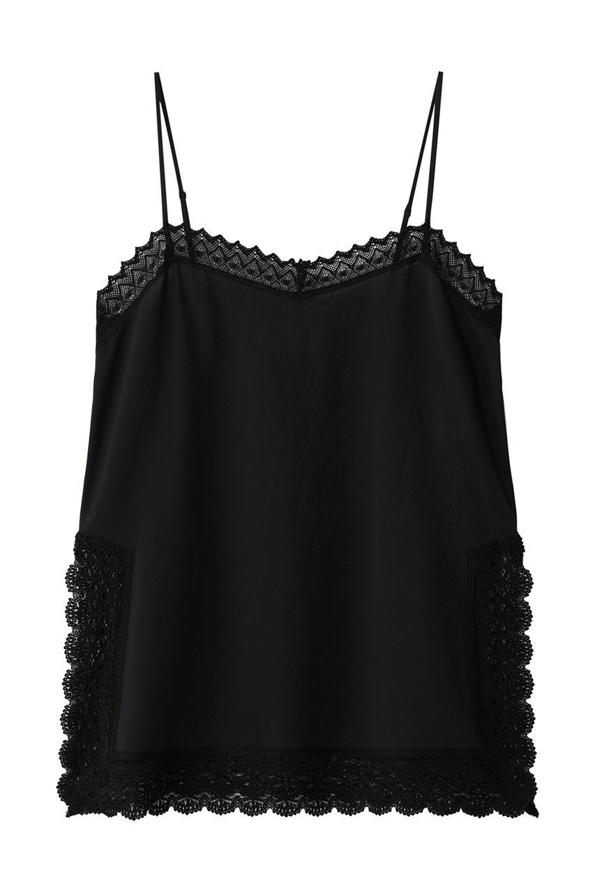 【ガリャルダガランテ/GALLARDAGALANTE】の【HERITANOVUM】レースキャミソール インテリア・キッズ・メンズ・レディースファッション・服の通販 founy(ファニー) 　ファッション　Fashion　レディースファッション　Fashion for Women　トップス・カットソー　Cut & Sew Tops　キャミソール&ノースリーブ　Camisoles & Sleeveless Tops　シャツ・ブラウス・オフィスカジュアル　Elegant Blouses & Button-Ups　ロングTシャツ・Tシャツ　Longline T-Shirts & Tees　カットソー・ベーシックTシャツ　Cut-and-Sewn Tops / Stretch Tees & Basics　なめらか　Smooth, Silky Texture　インナー　Innerwear　キャミソール　Camisole, Spaghetti Strap Top　スリット　Slit, Slit Detail　タンク　Tank Top, Sleeveless Top　トレンド　Trend, Trending Now　レース　Lace, Lace Fabric　エレガント 上品　Elegant　ブラック|ID: prp329100004793136 ipo3291000000035538759